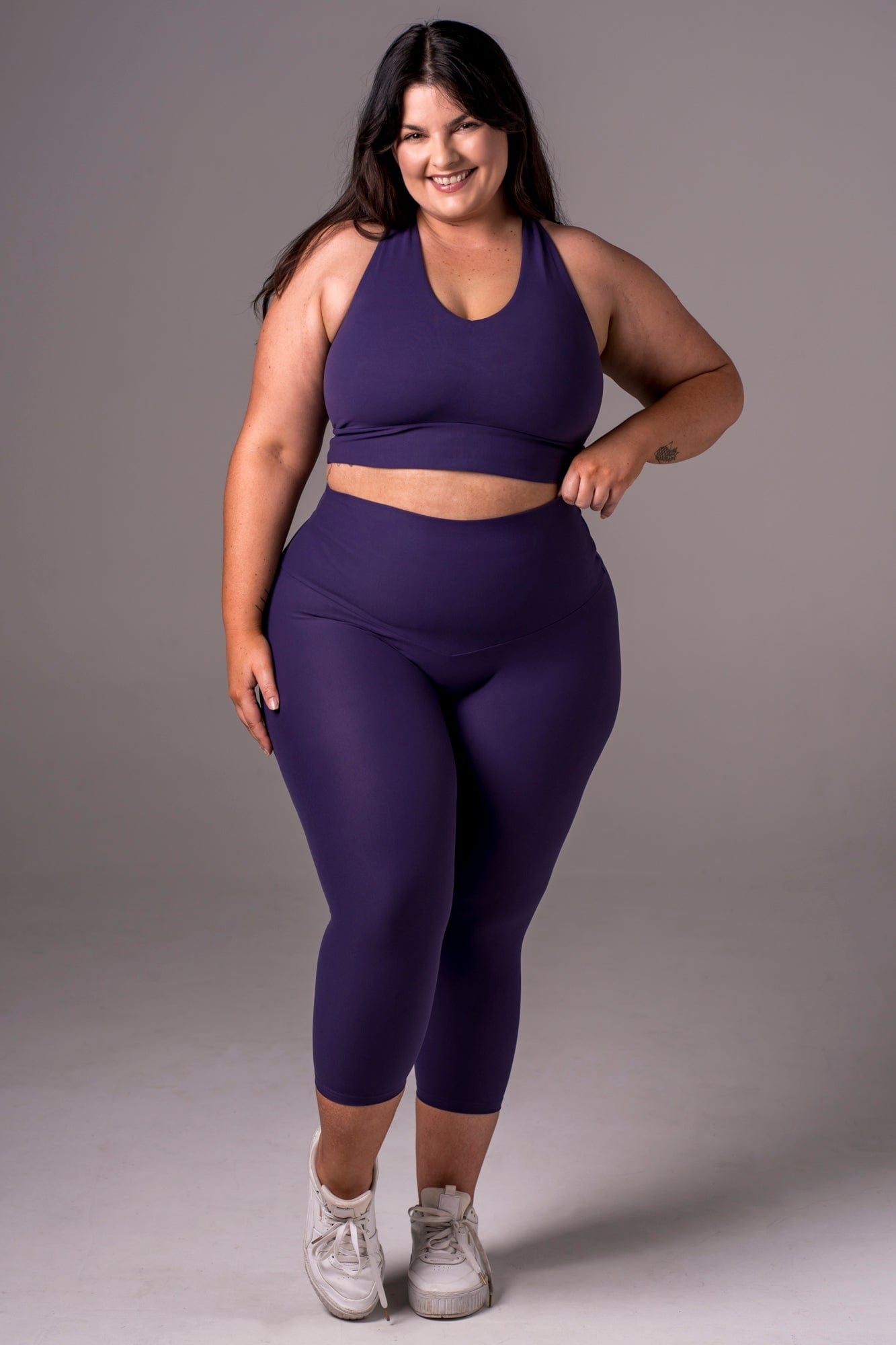 Amethyst Dynamic High Waisted Capri Leggings
