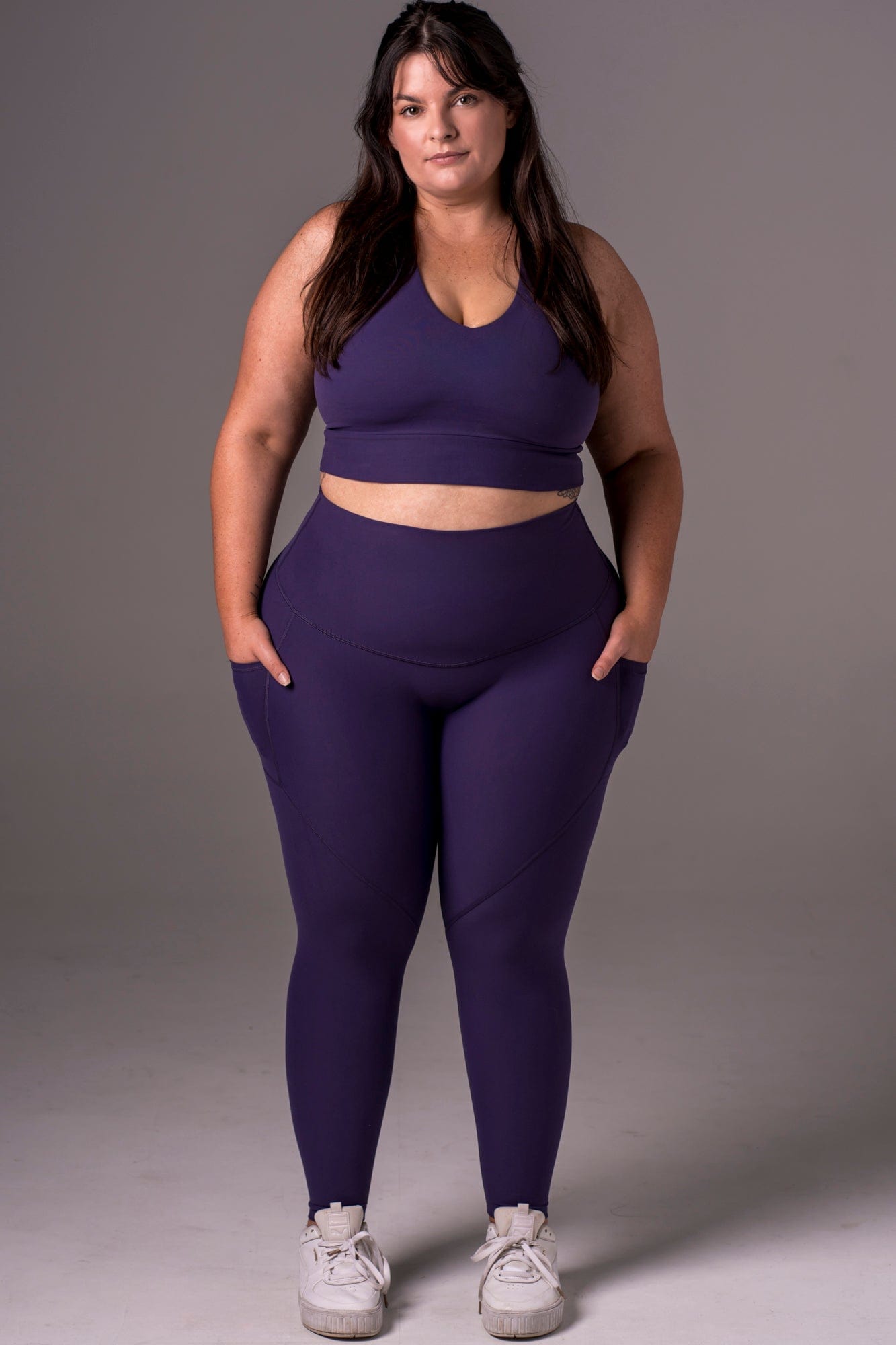 Amethyst Dynamic High Waisted Pocket Shaper Ankle Biter Leggings