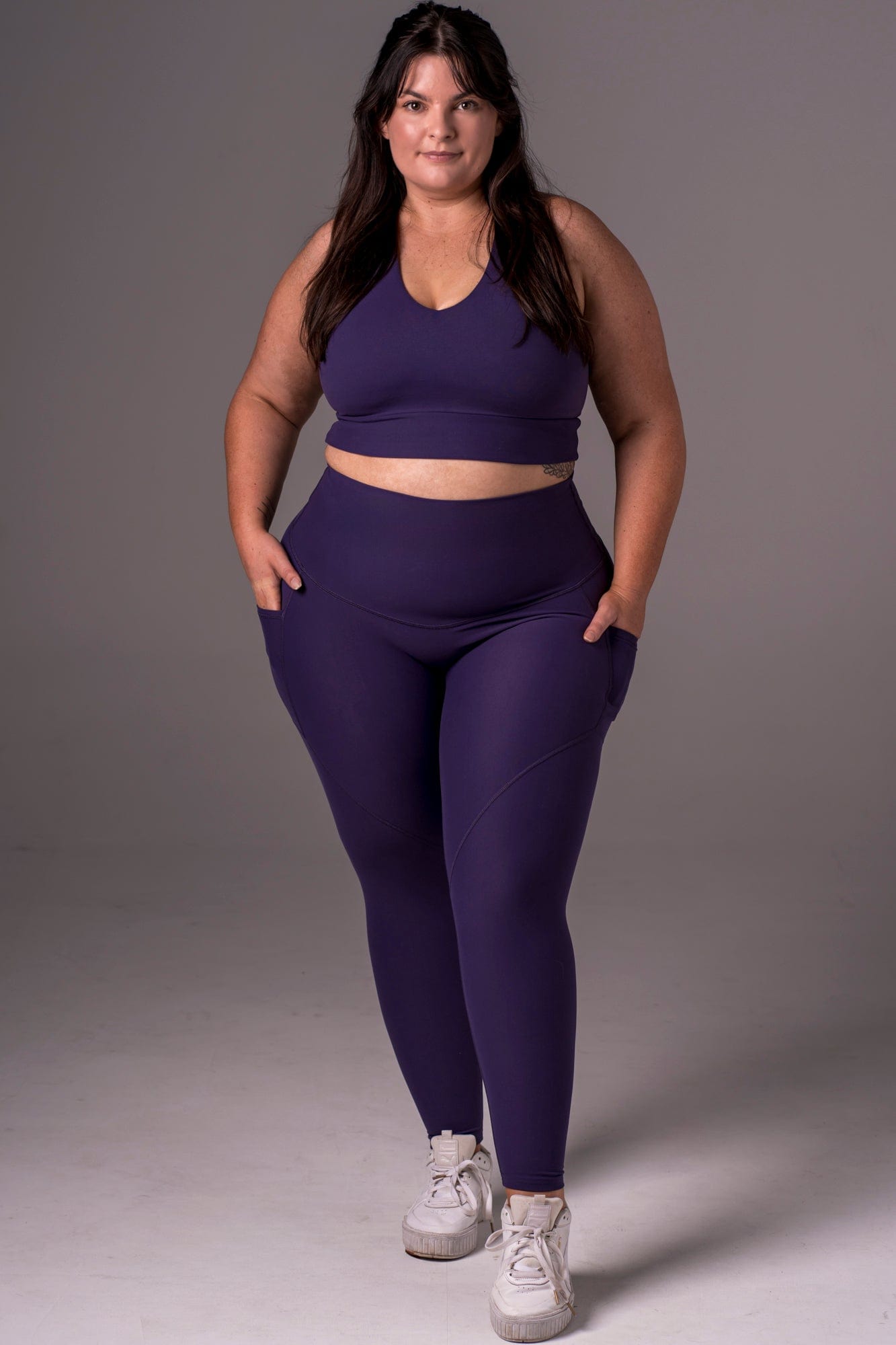 Amethyst Dynamic High Waisted Pocket Shaper Ankle Biter Leggings