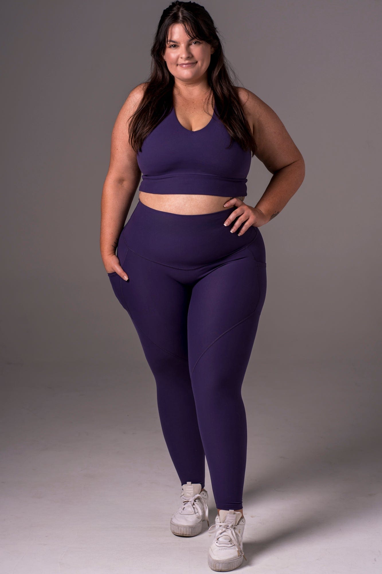 Amethyst Dynamic High Waisted Pocket Shaper Ankle Biter Leggings