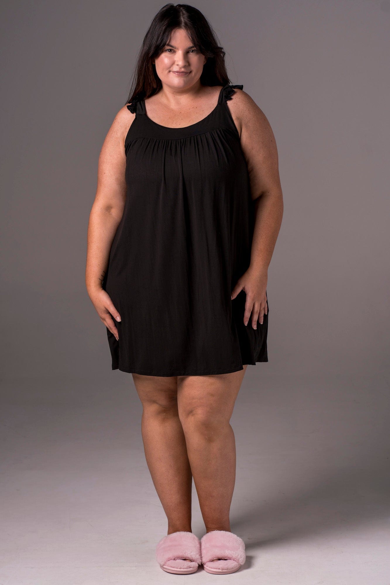 Black Bamboo Pyjama Dress