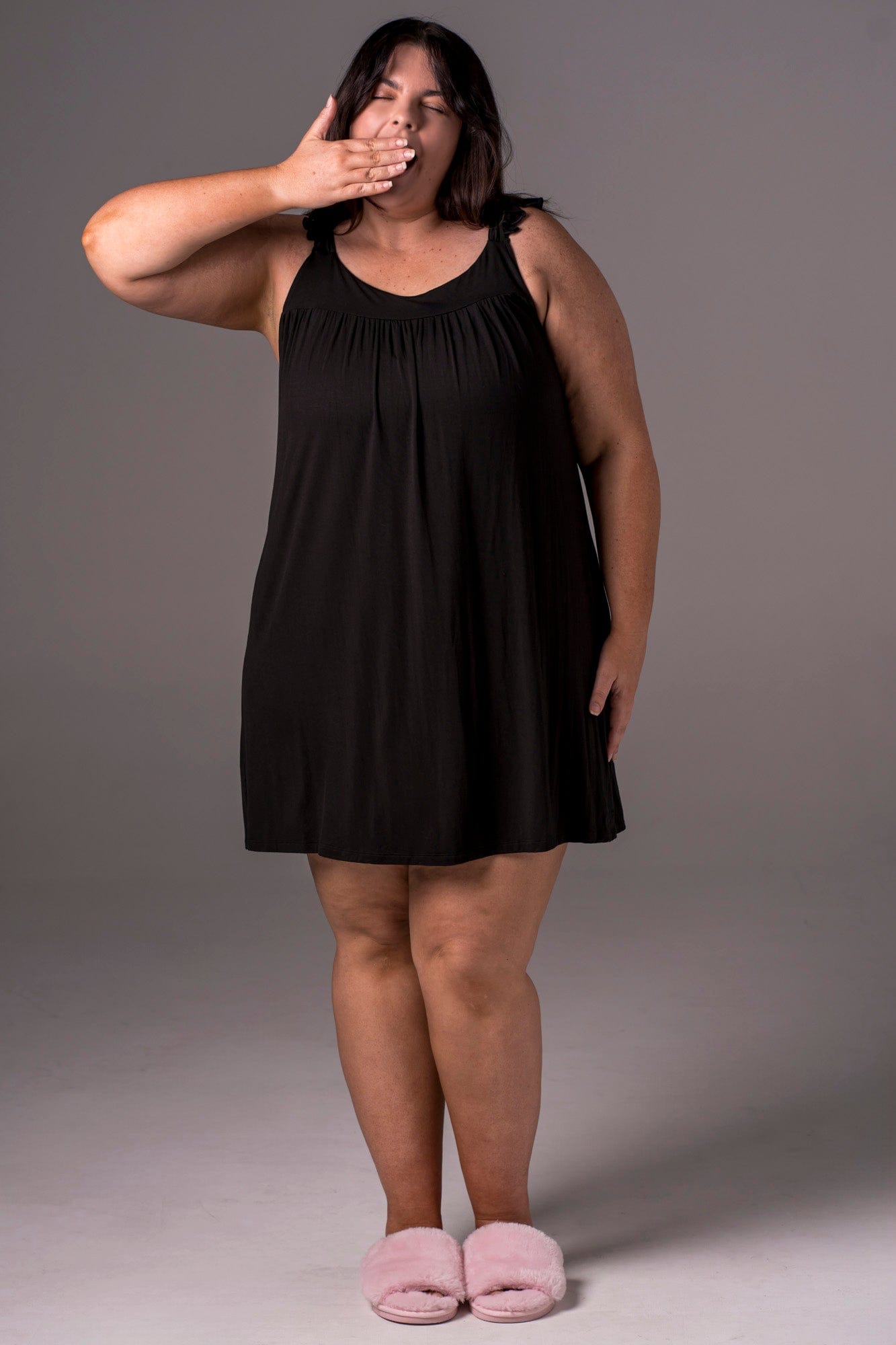 Black Bamboo Pyjama Dress