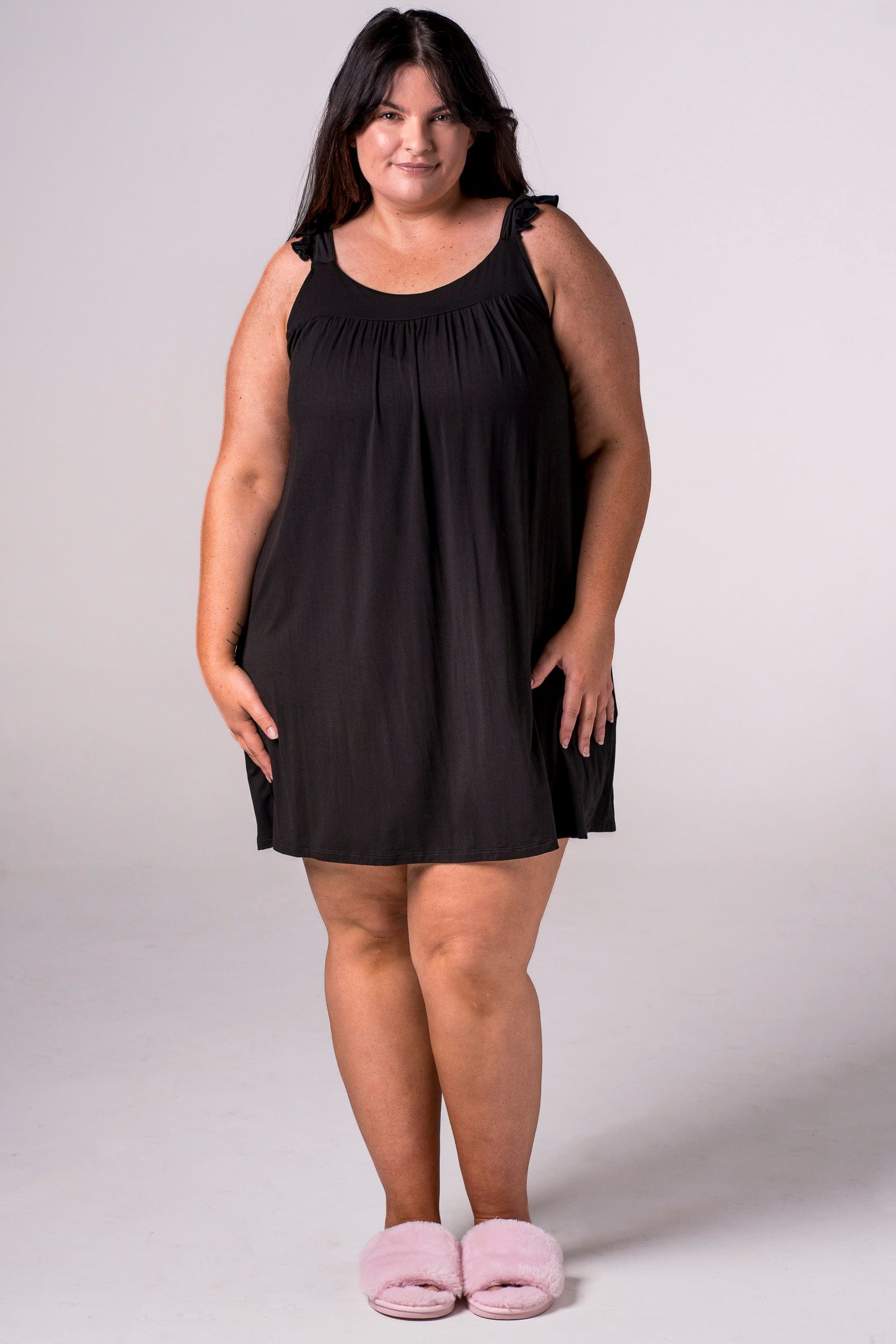 Black Bamboo Pyjama Dress