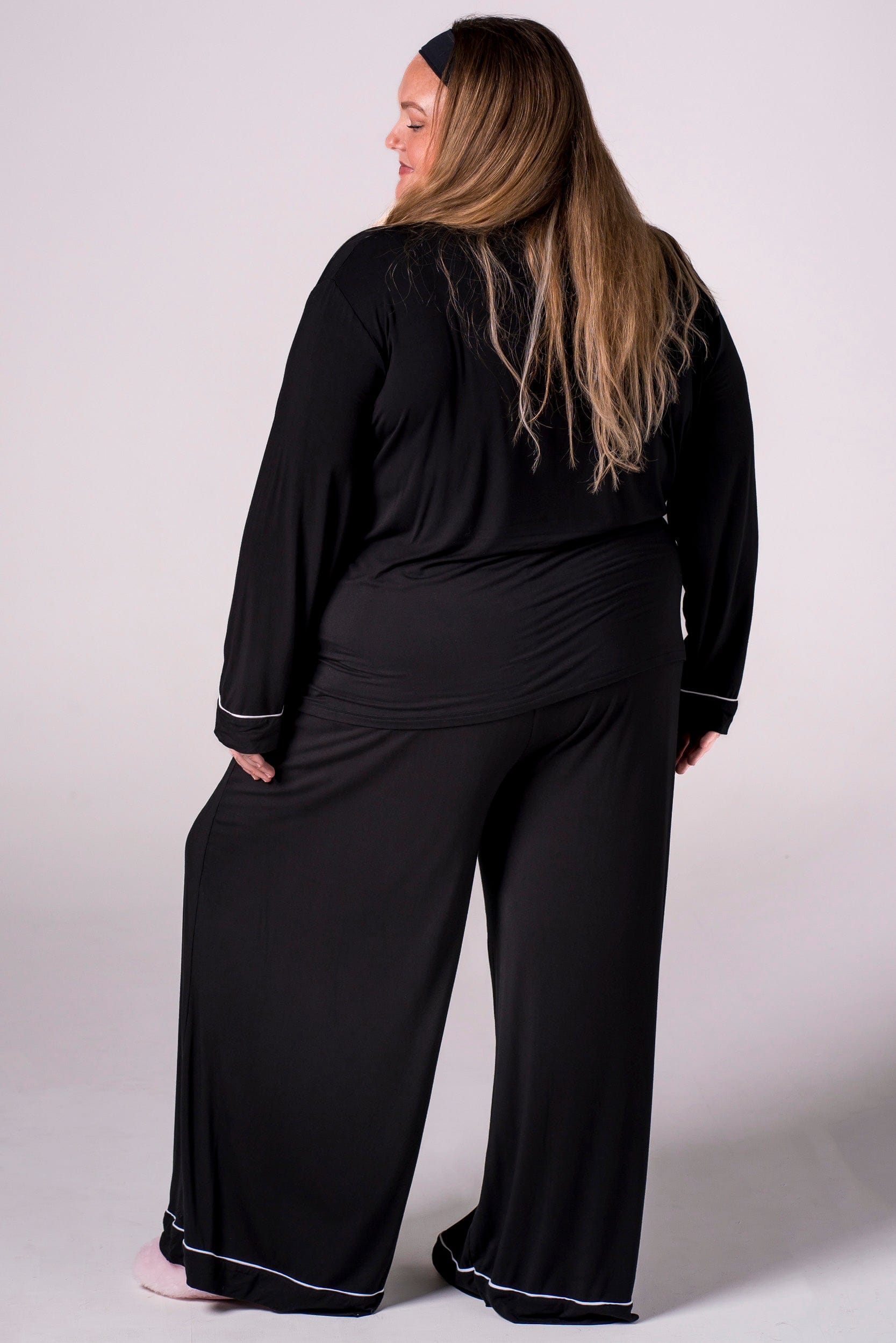 Black Bamboo Pyjama Long Set