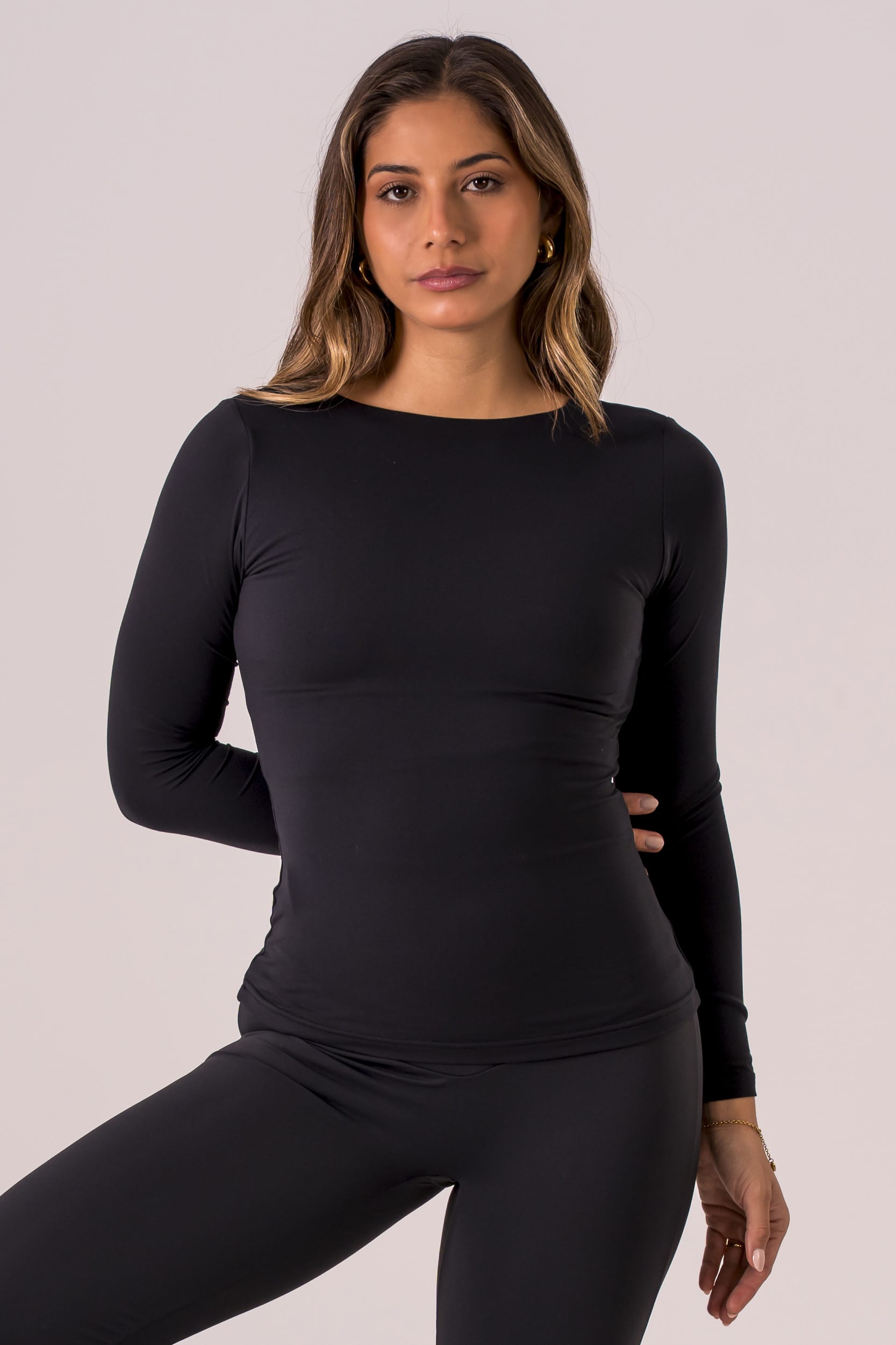 Black Built-In Reversible Long Sleeve