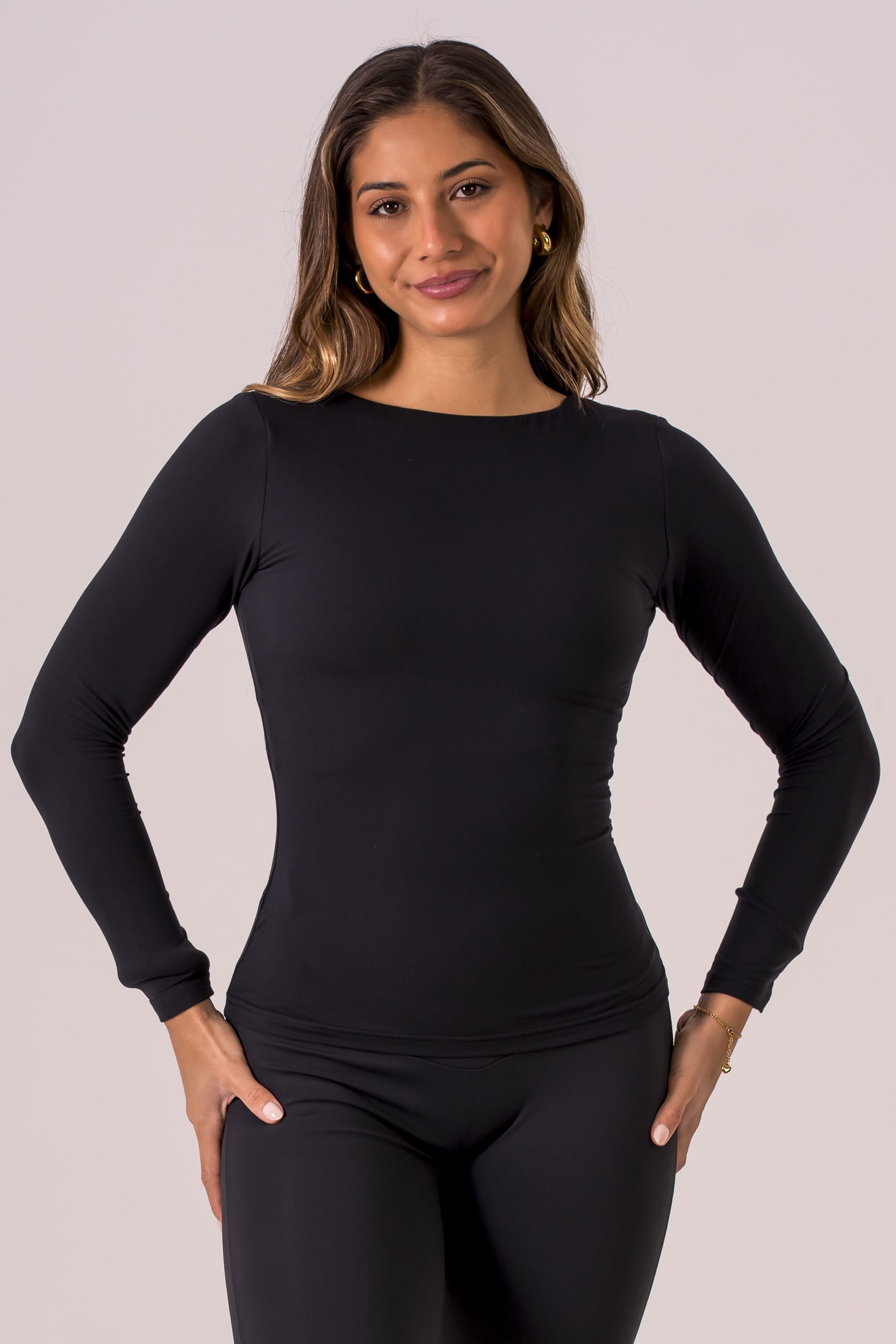 Black Built-In Reversible Long Sleeve