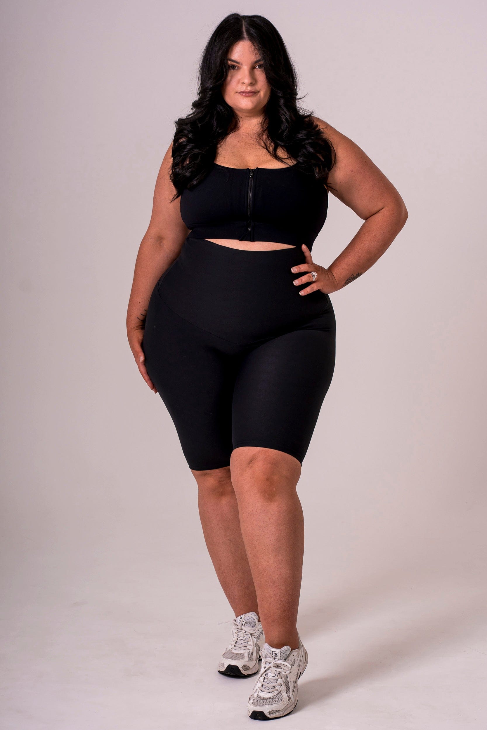 Black Dynamic Extra High Waisted Bike Shorts