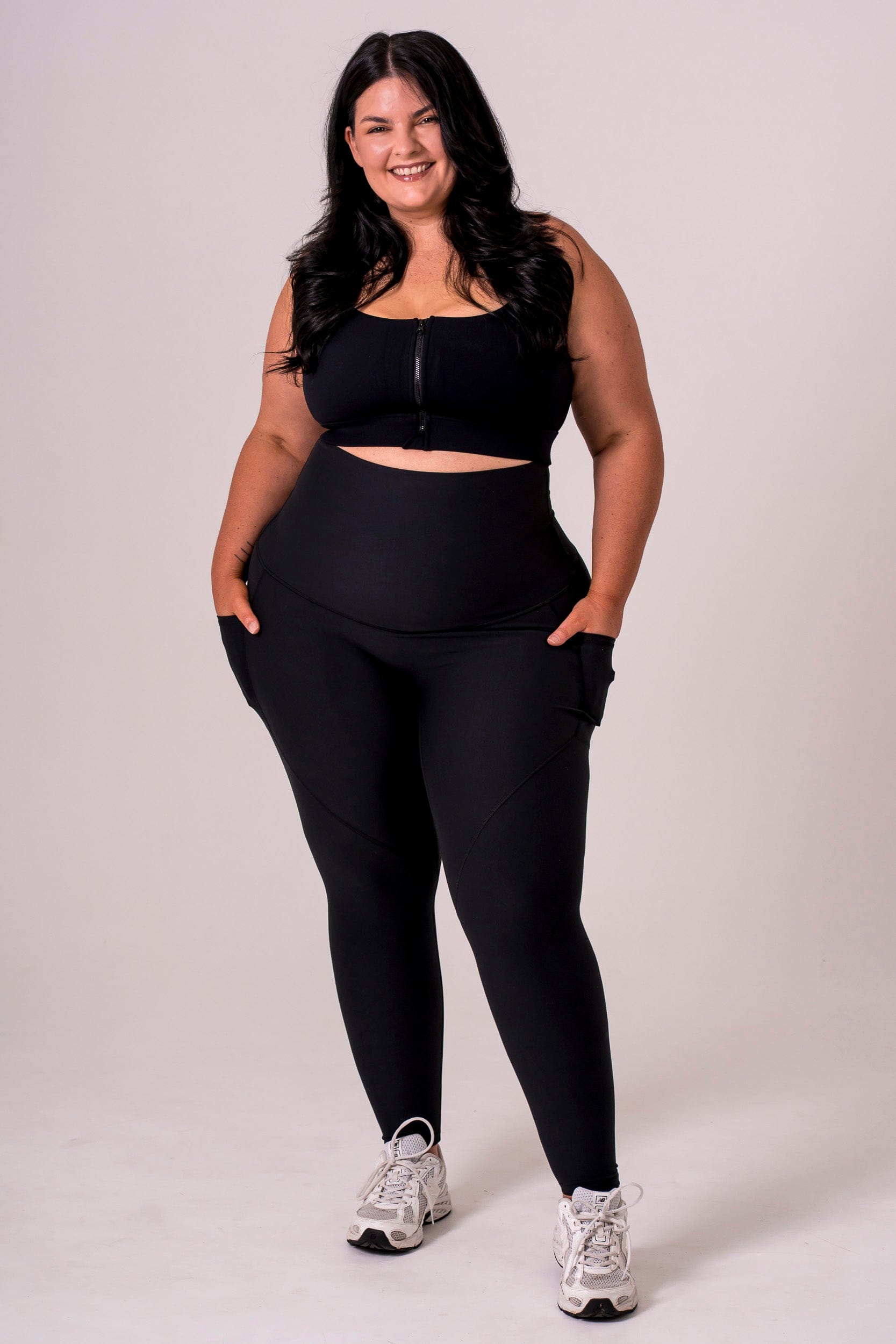 Black Dynamic Extra High Waisted Pocket Shaper Ankle Biter Leggings