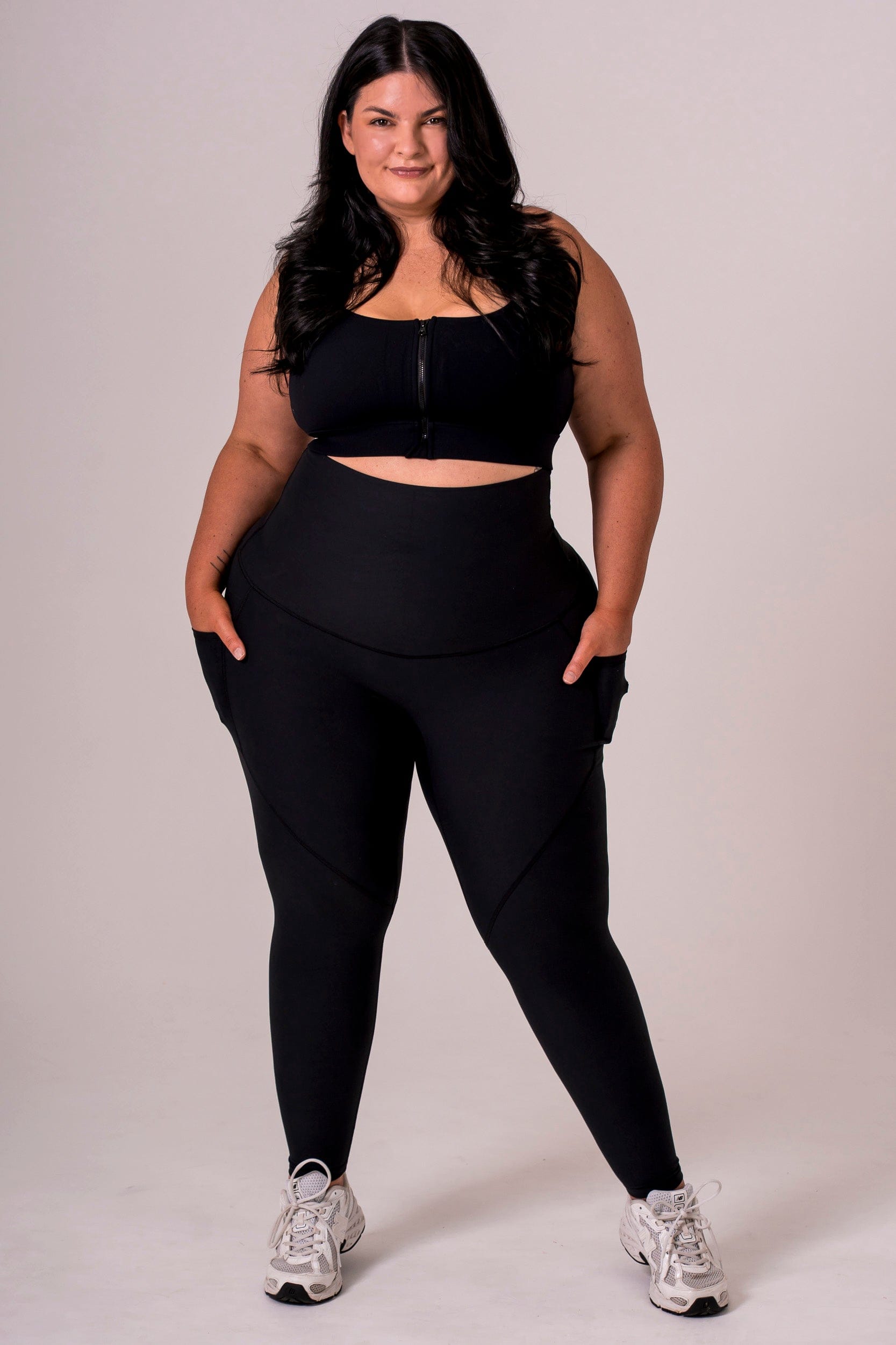 Black Dynamic Extra High Waisted Pocket Shaper Ankle Biter Leggings