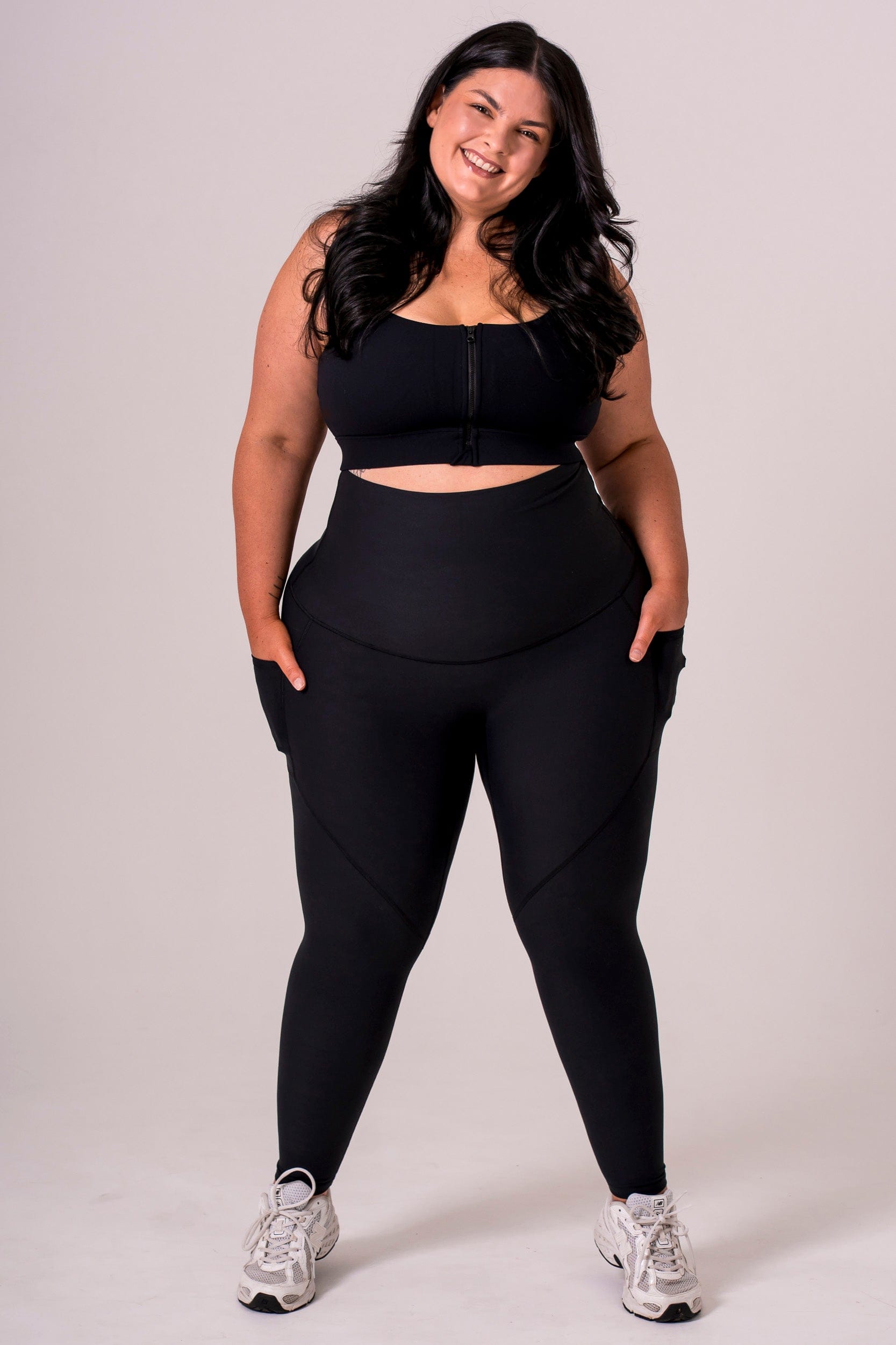 Black Dynamic Extra High Waisted Pocket Shaper Ankle Biter Leggings