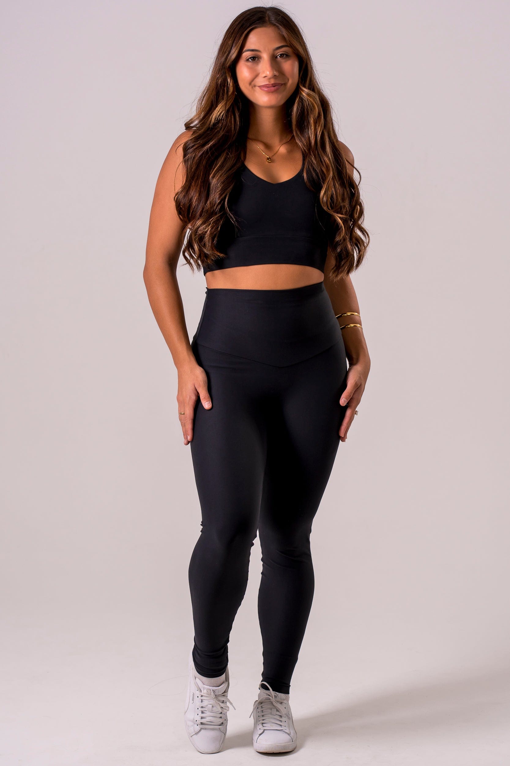 Black Dynamic High Waisted Ankle Biter Leggings