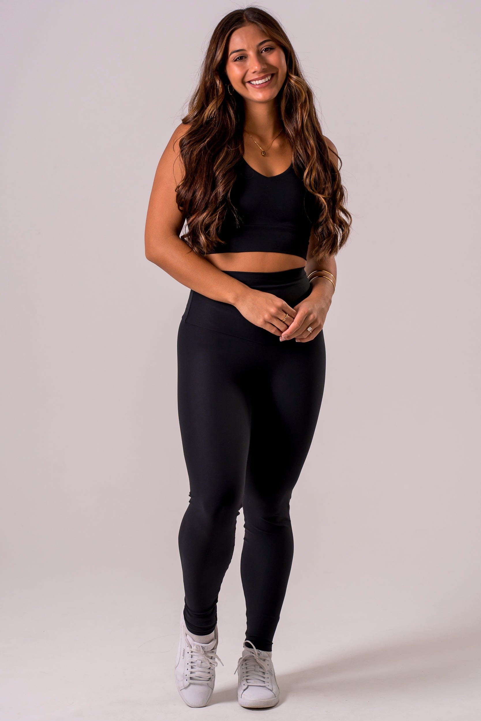 Black Dynamic High Waisted Ankle Biter Leggings