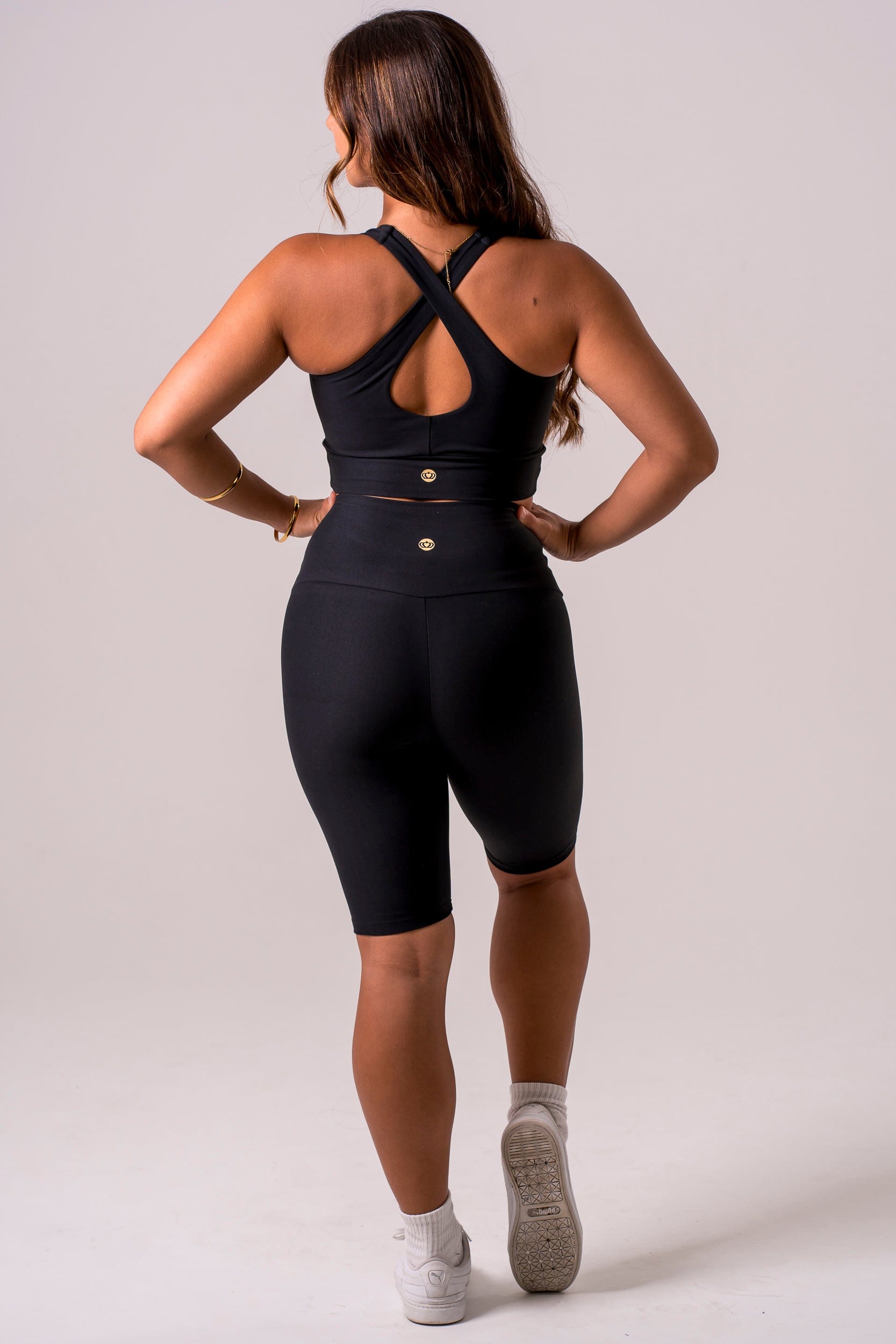 Black Dynamic High Waisted Bike Shorts