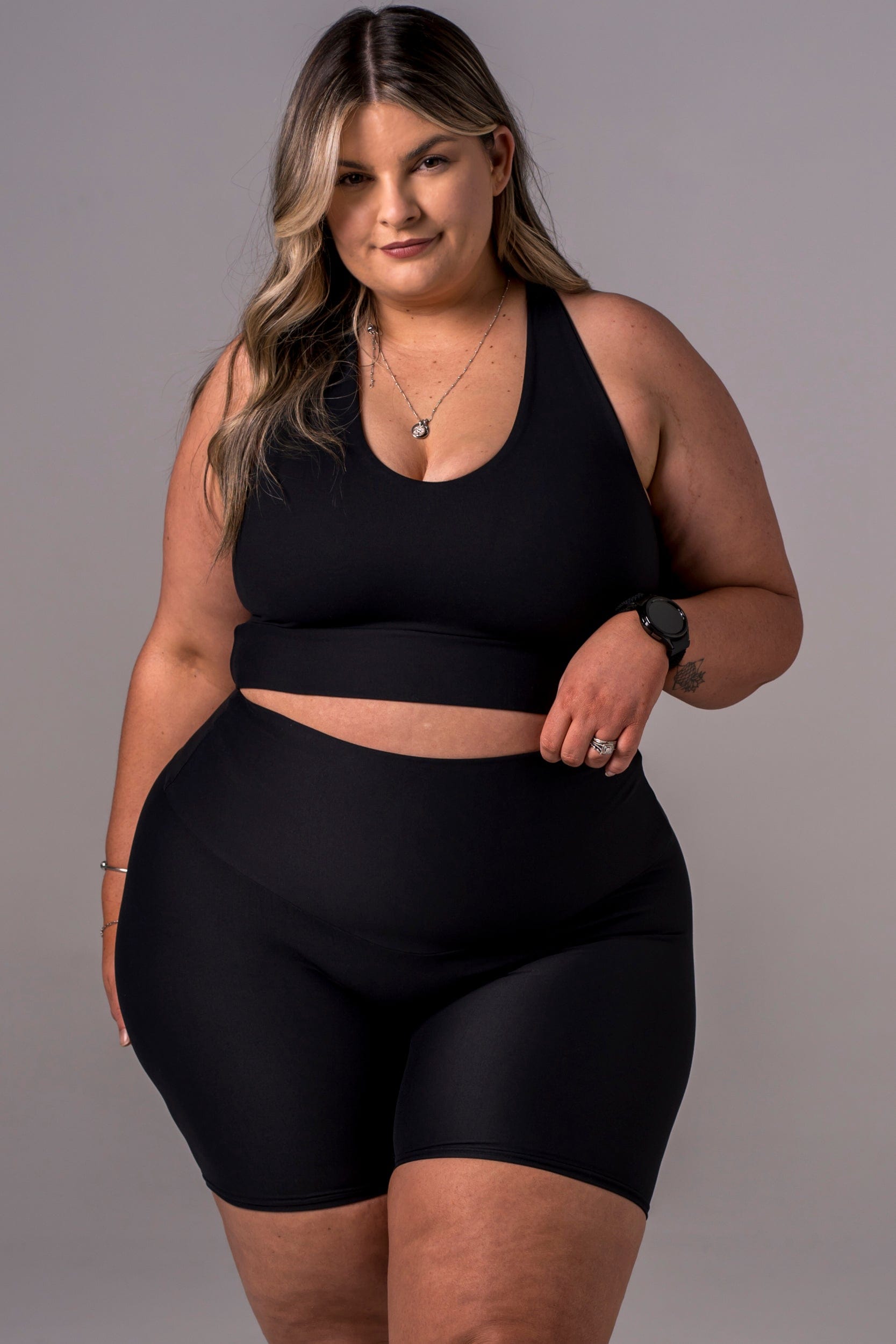 Black Dynamic High Waisted Booty Shorts