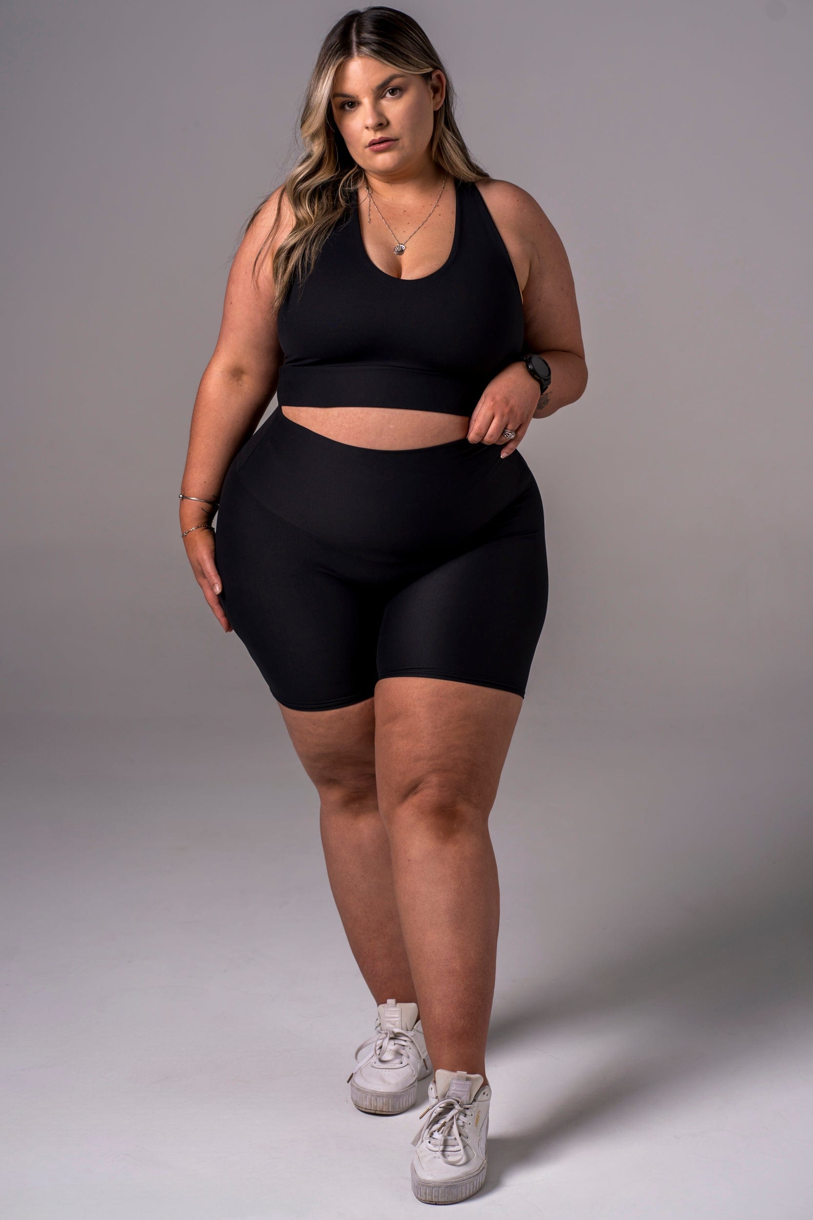 Black Dynamic High Waisted Booty Shorts