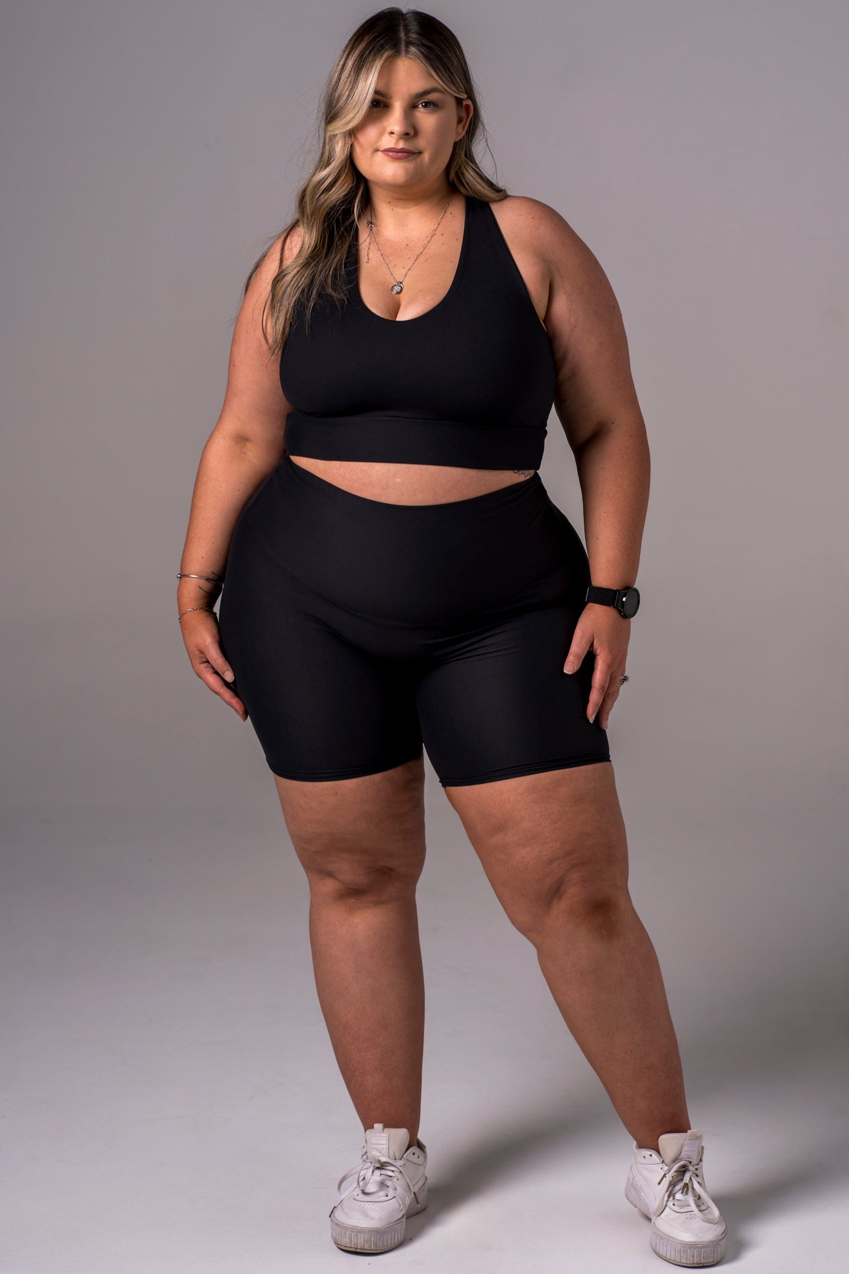 Black Dynamic High Waisted Booty Shorts