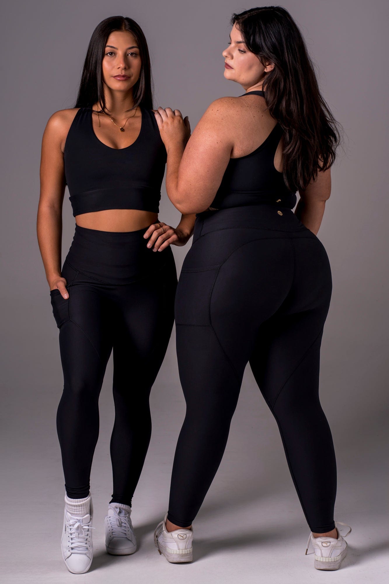 Black Dynamic High Waisted Pocket Shaper Ankle Biter Leggings