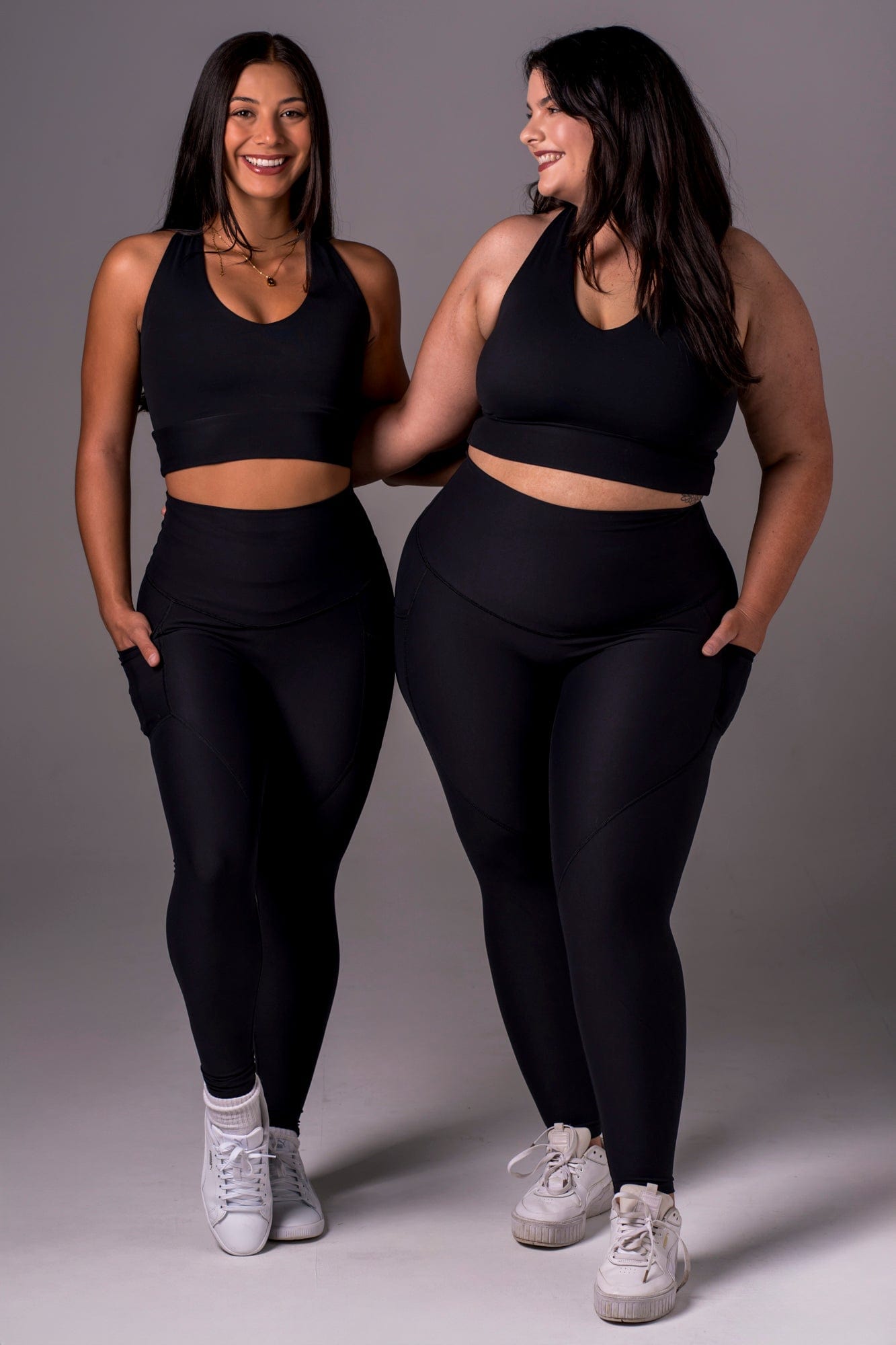 Black Dynamic High Waisted Pocket Shaper Ankle Biter Leggings
