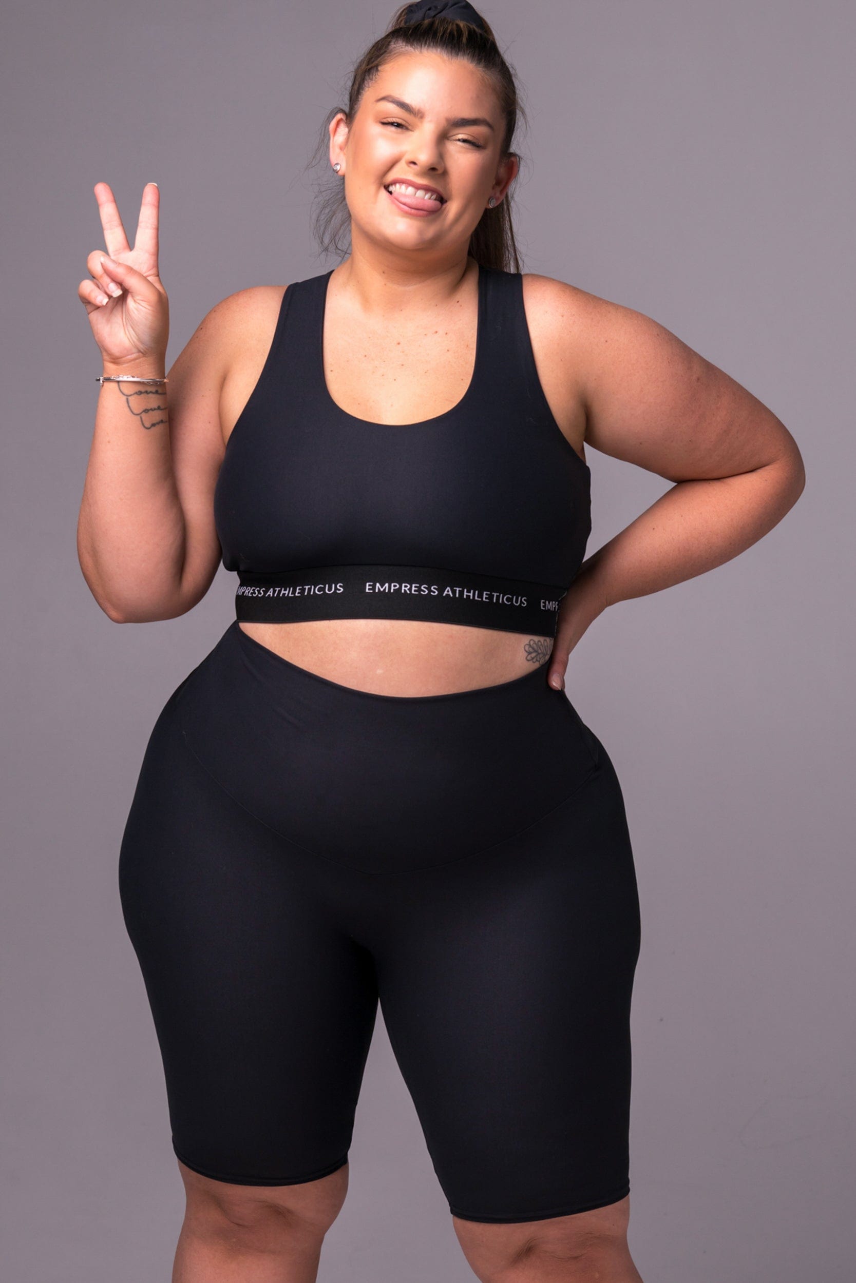 Black Dynamic High Waisted Seamless Front Bike Shorts