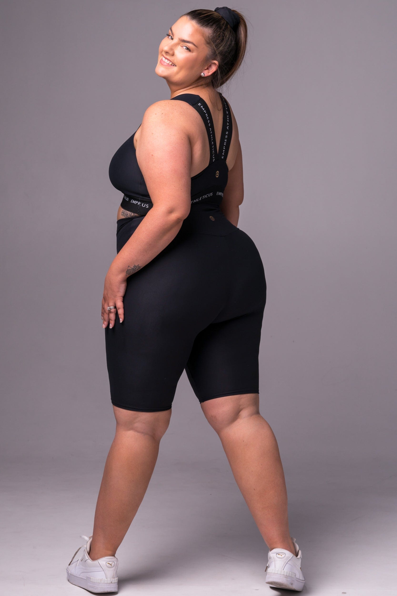 Black Dynamic High Waisted Seamless Front Bike Shorts