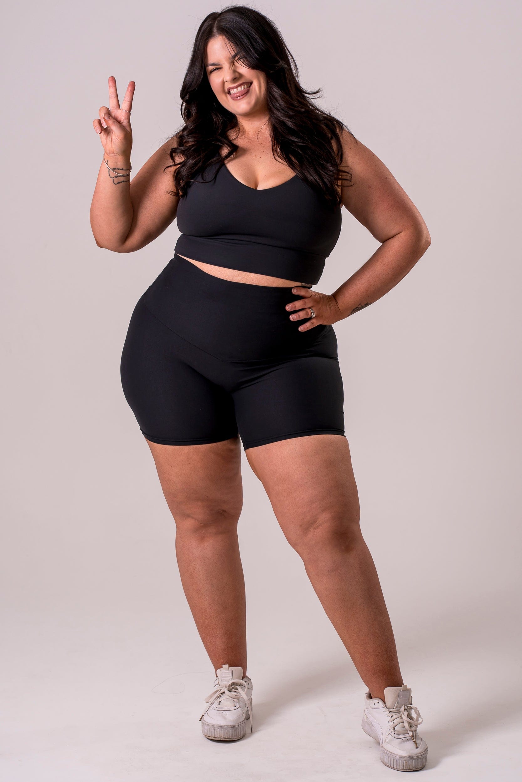 Black Dynamic High Waisted Shorties