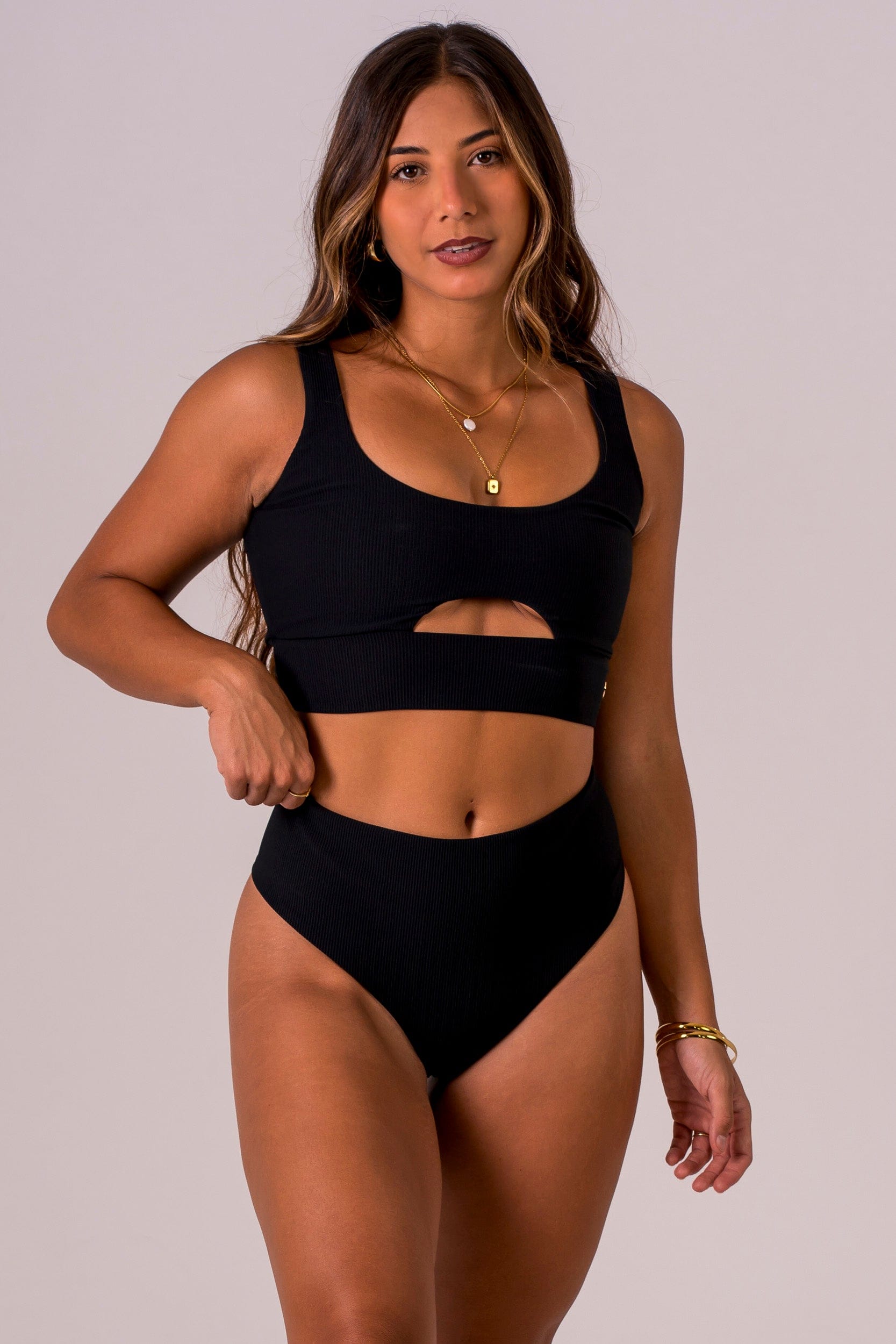 Black High Waisted Bikini Bottoms