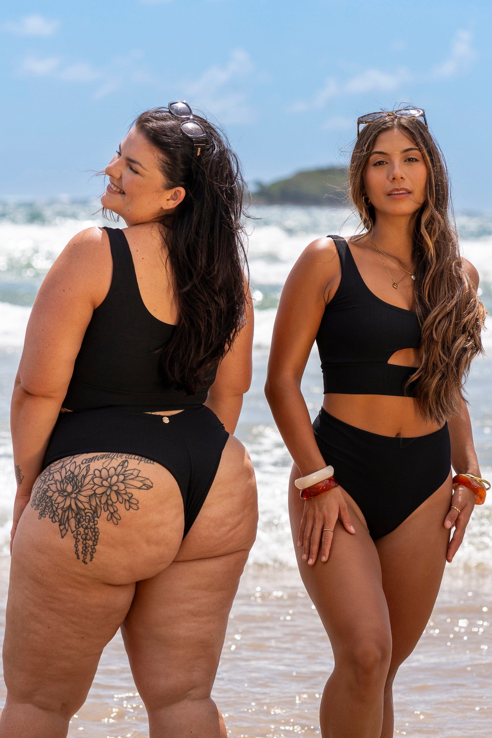 Black High Waisted Bikini Bottoms