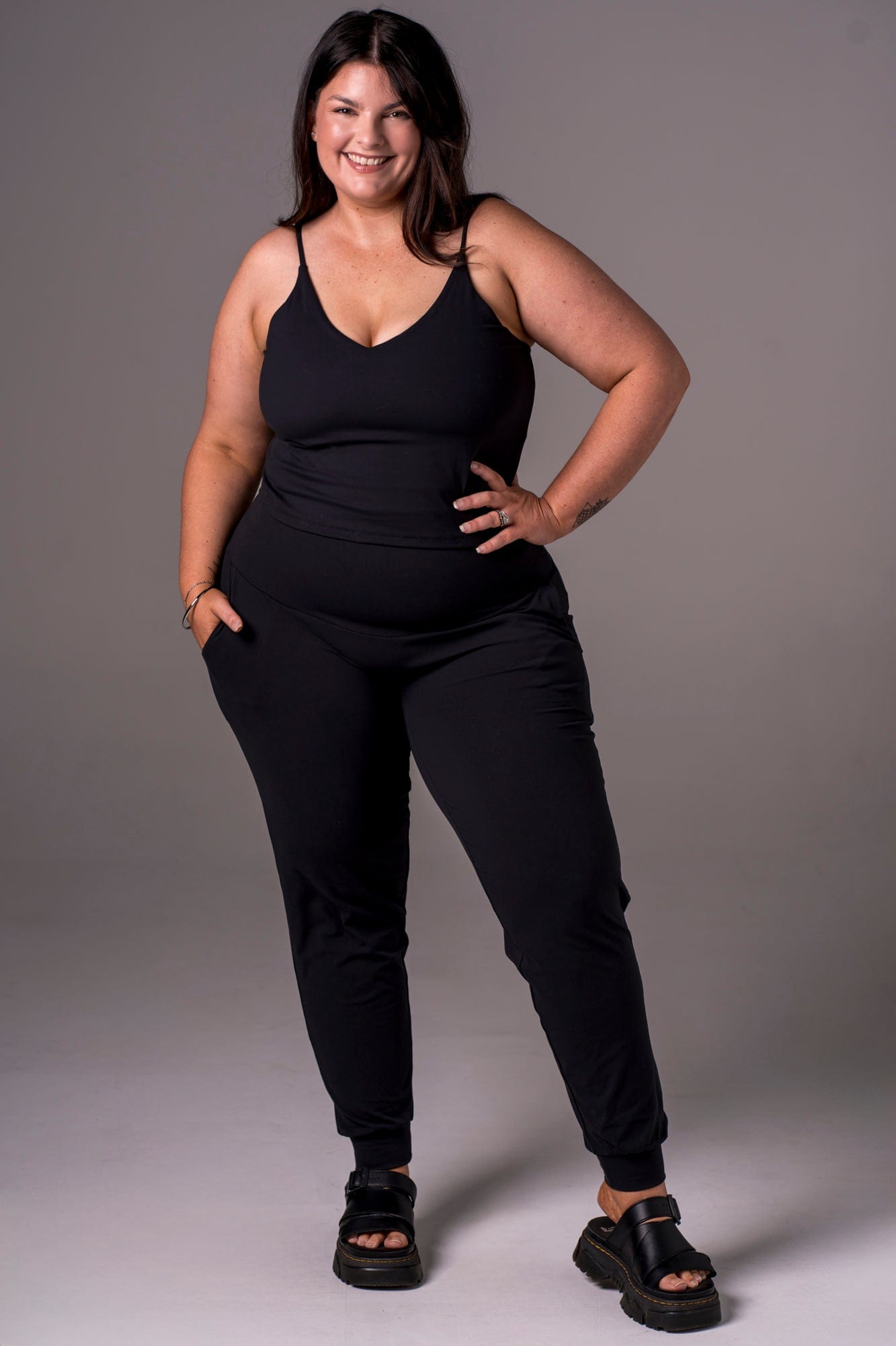 Black Luxe Long Jogger