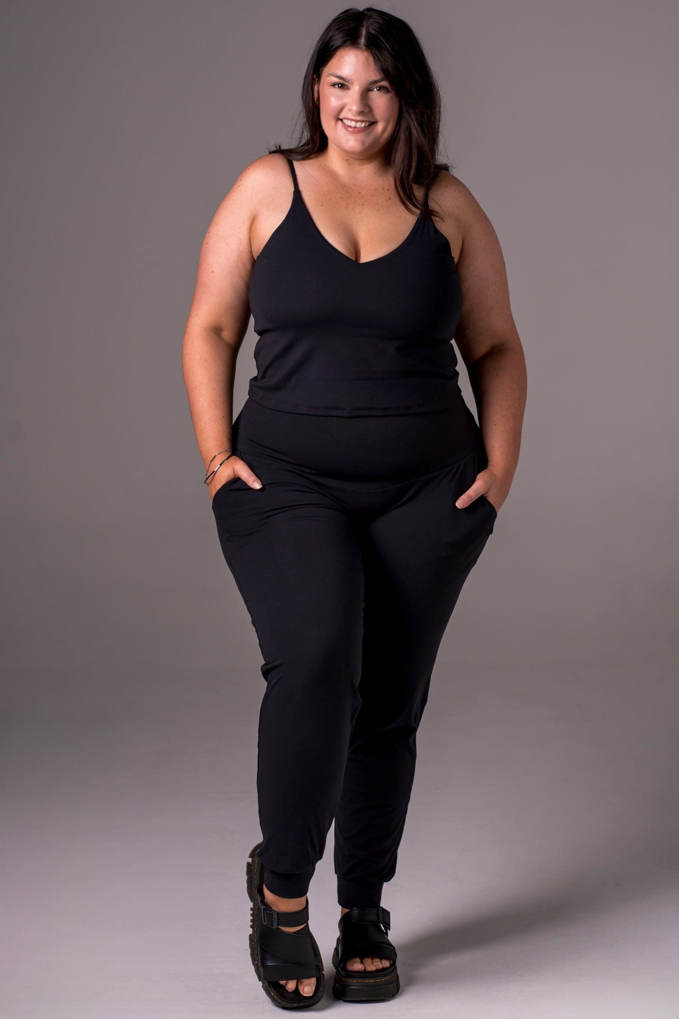 Black Luxe Long Jogger