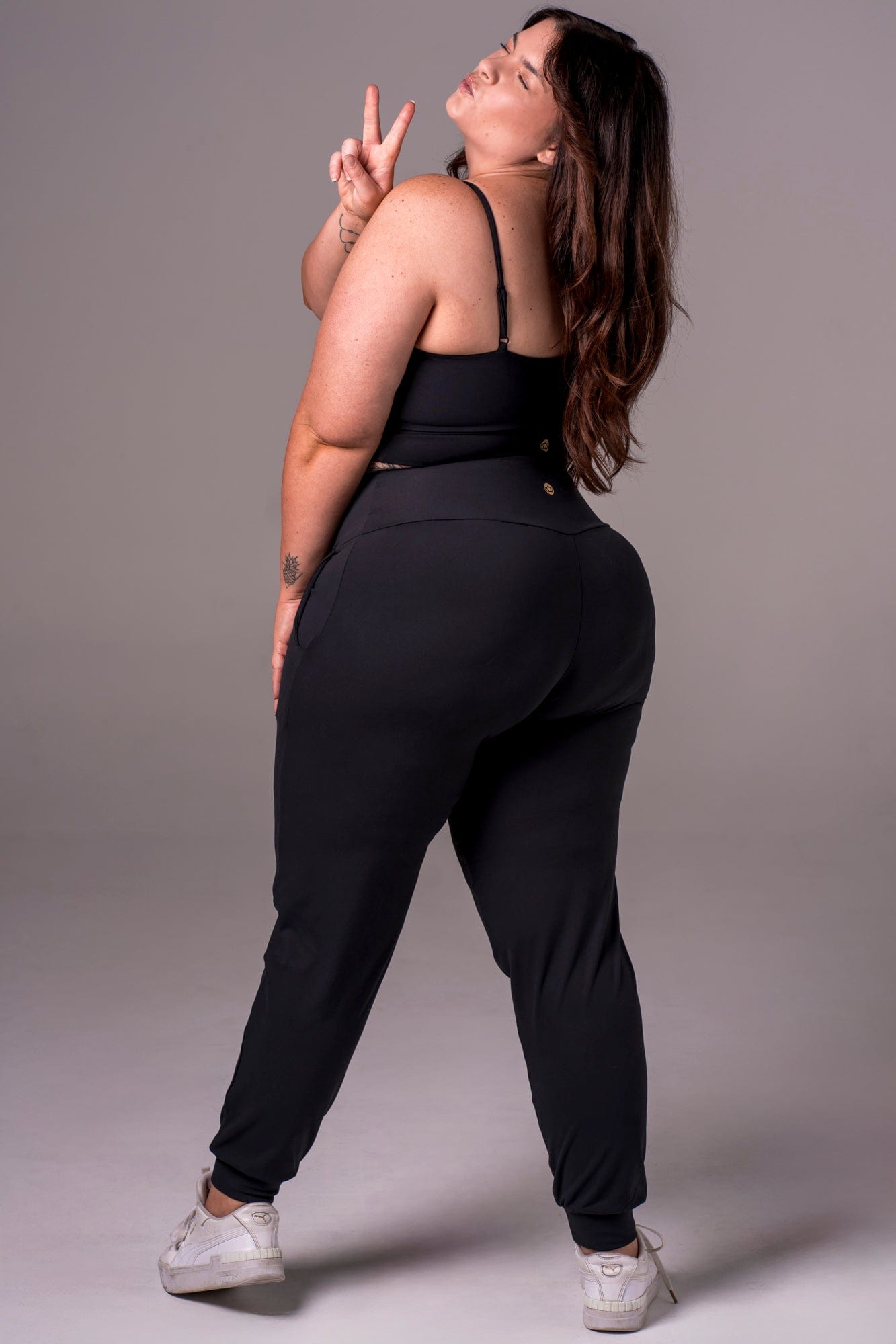 Black Luxe Long Jogger