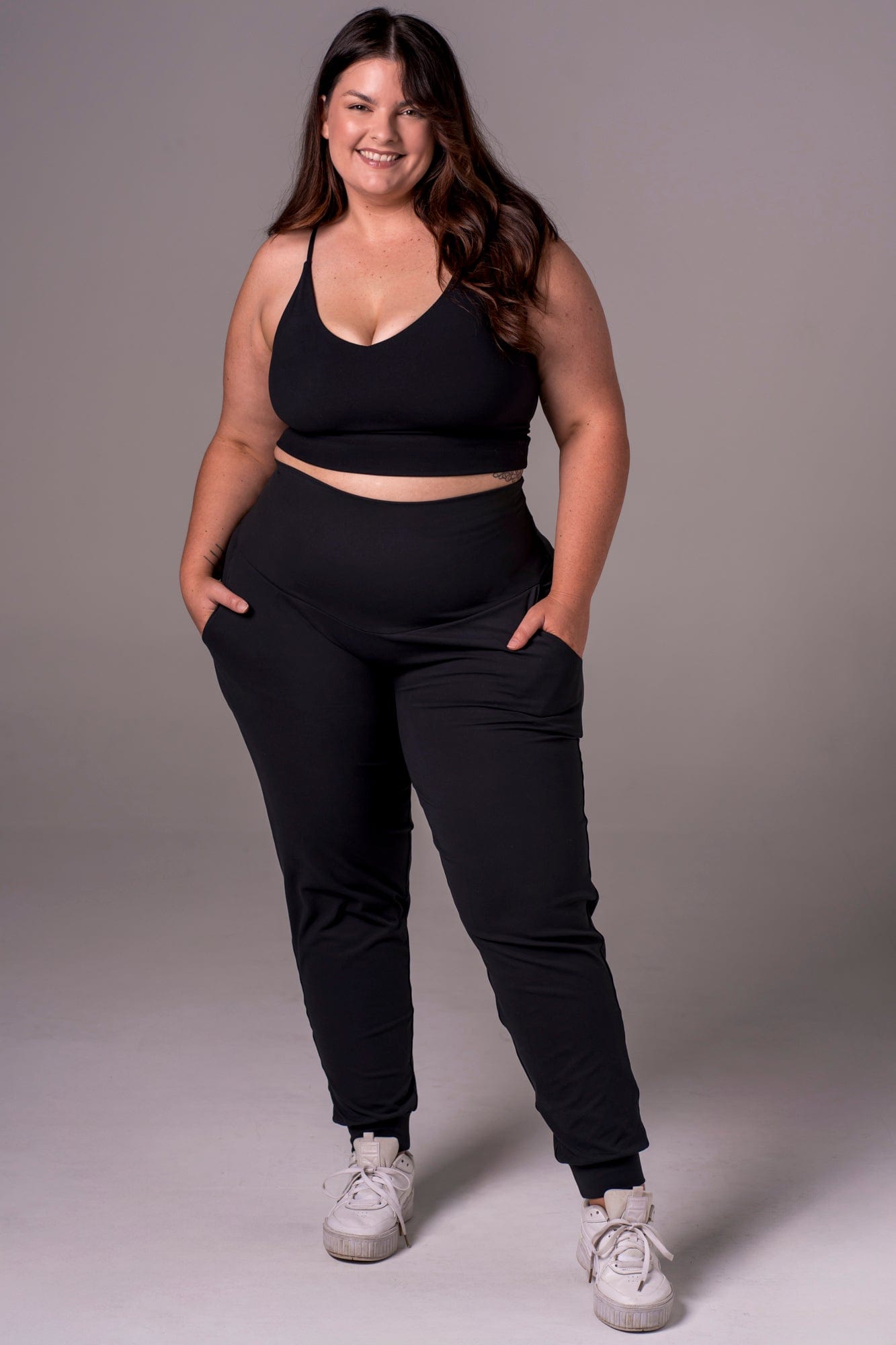 Black Luxe Long Jogger