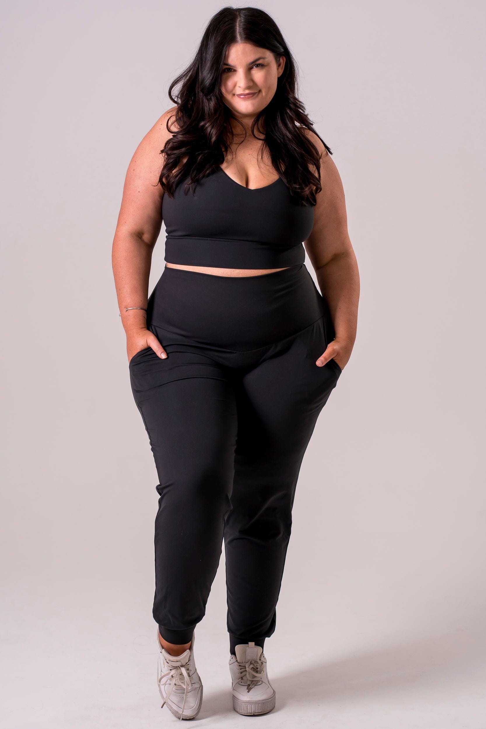 Black Luxe Long Jogger