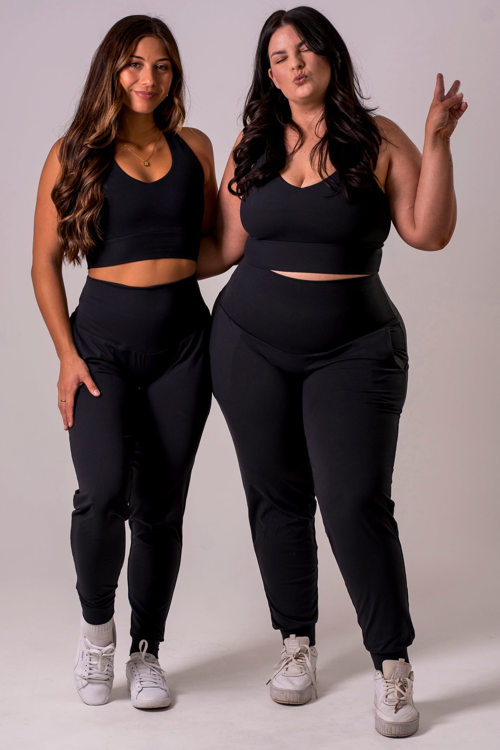 Black Luxe Long Jogger