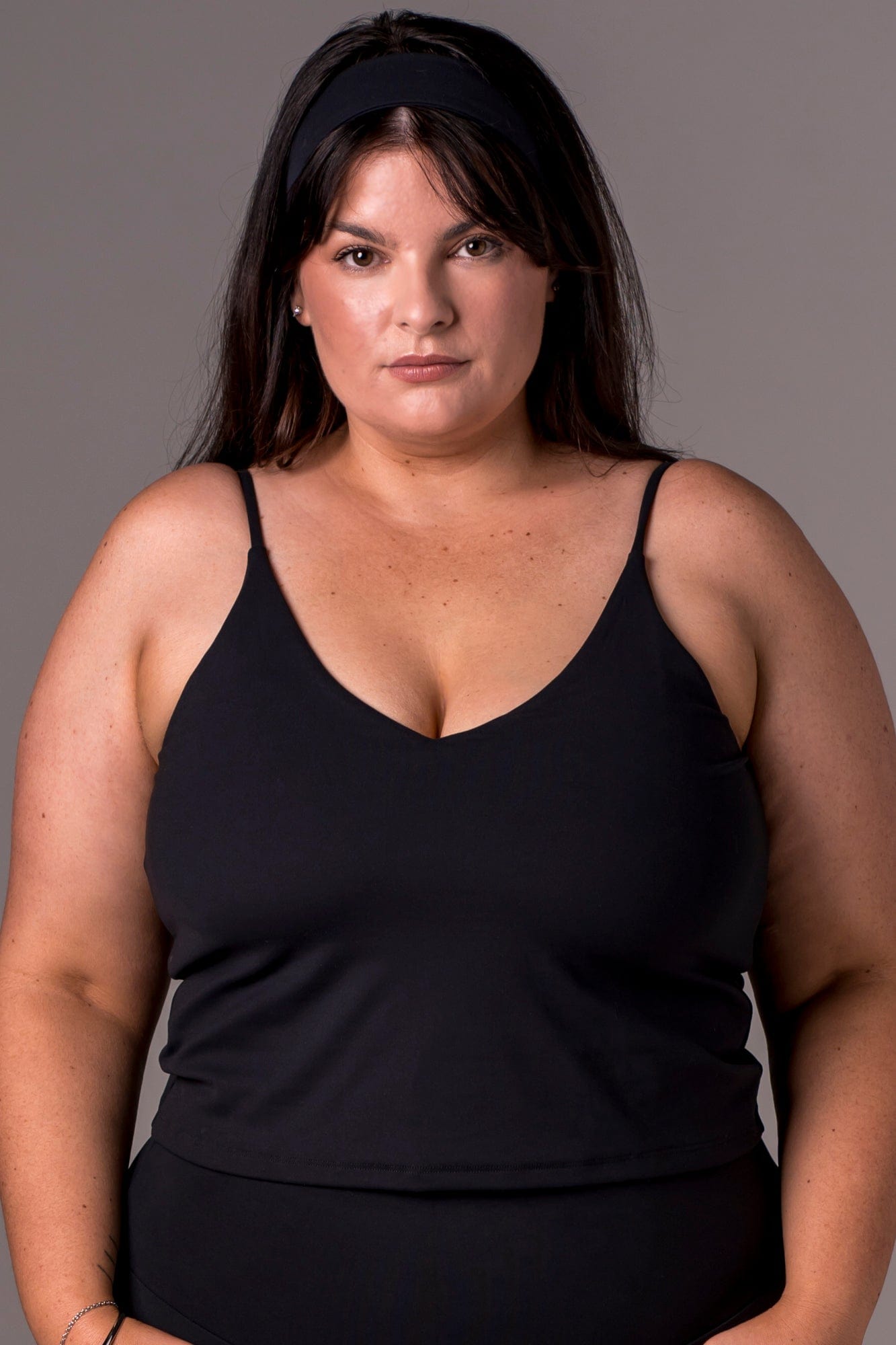 Black Luxe Longline Crop