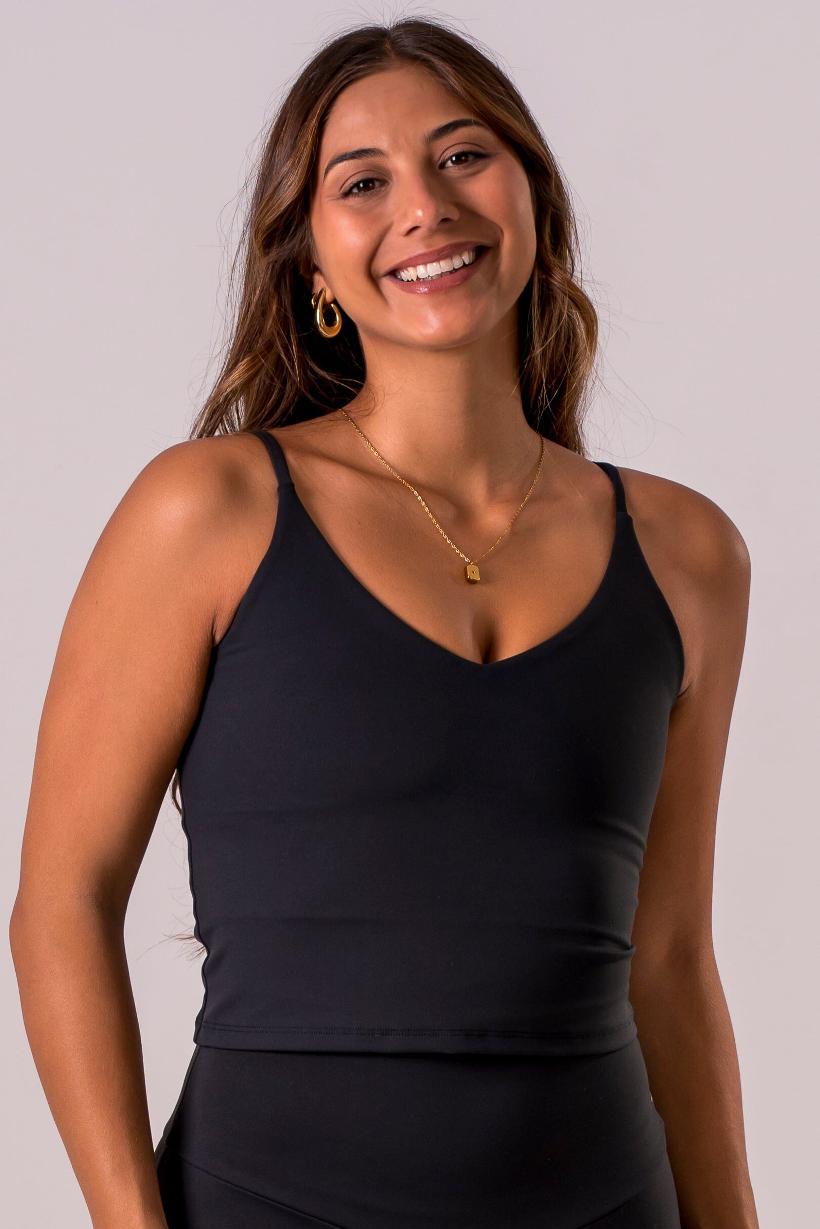 Black Luxe Longline Crop