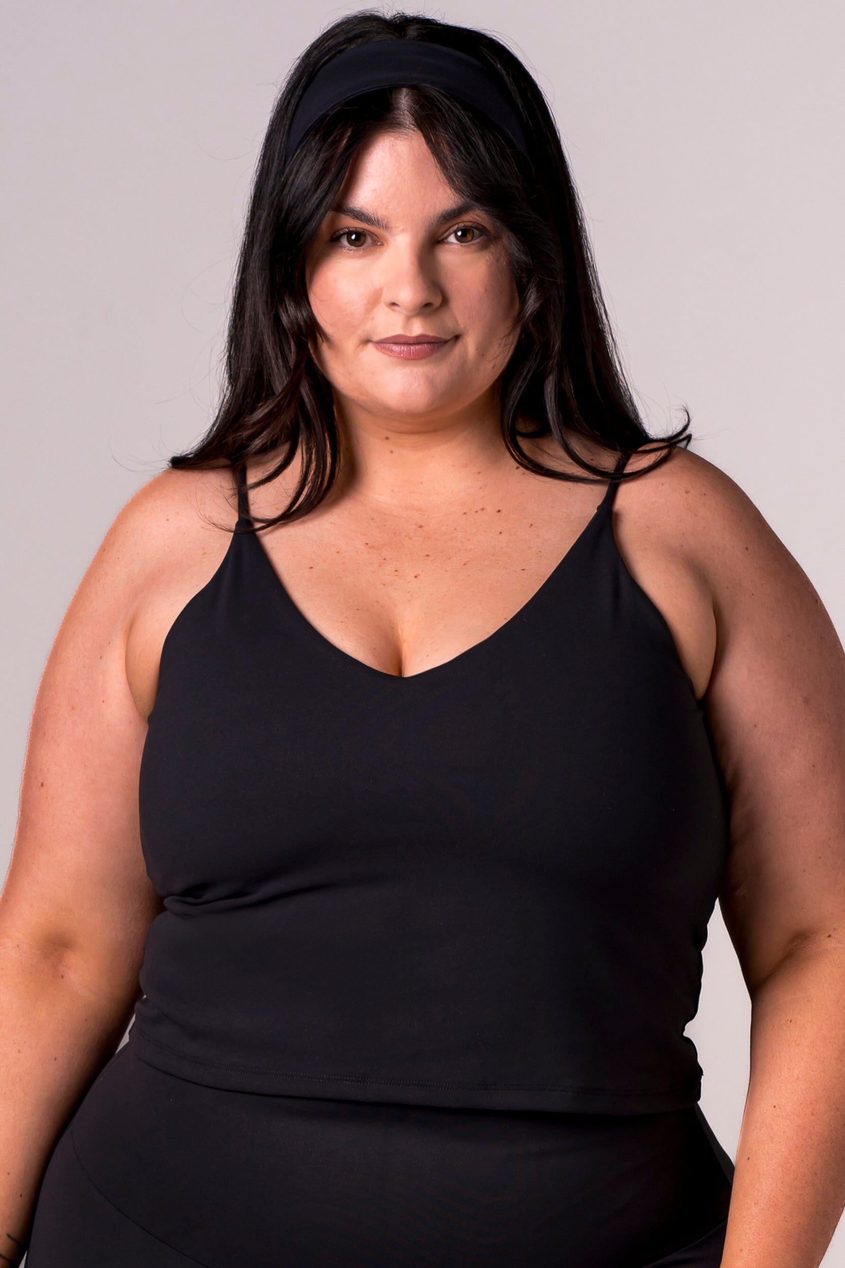 Black Luxe Longline Crop