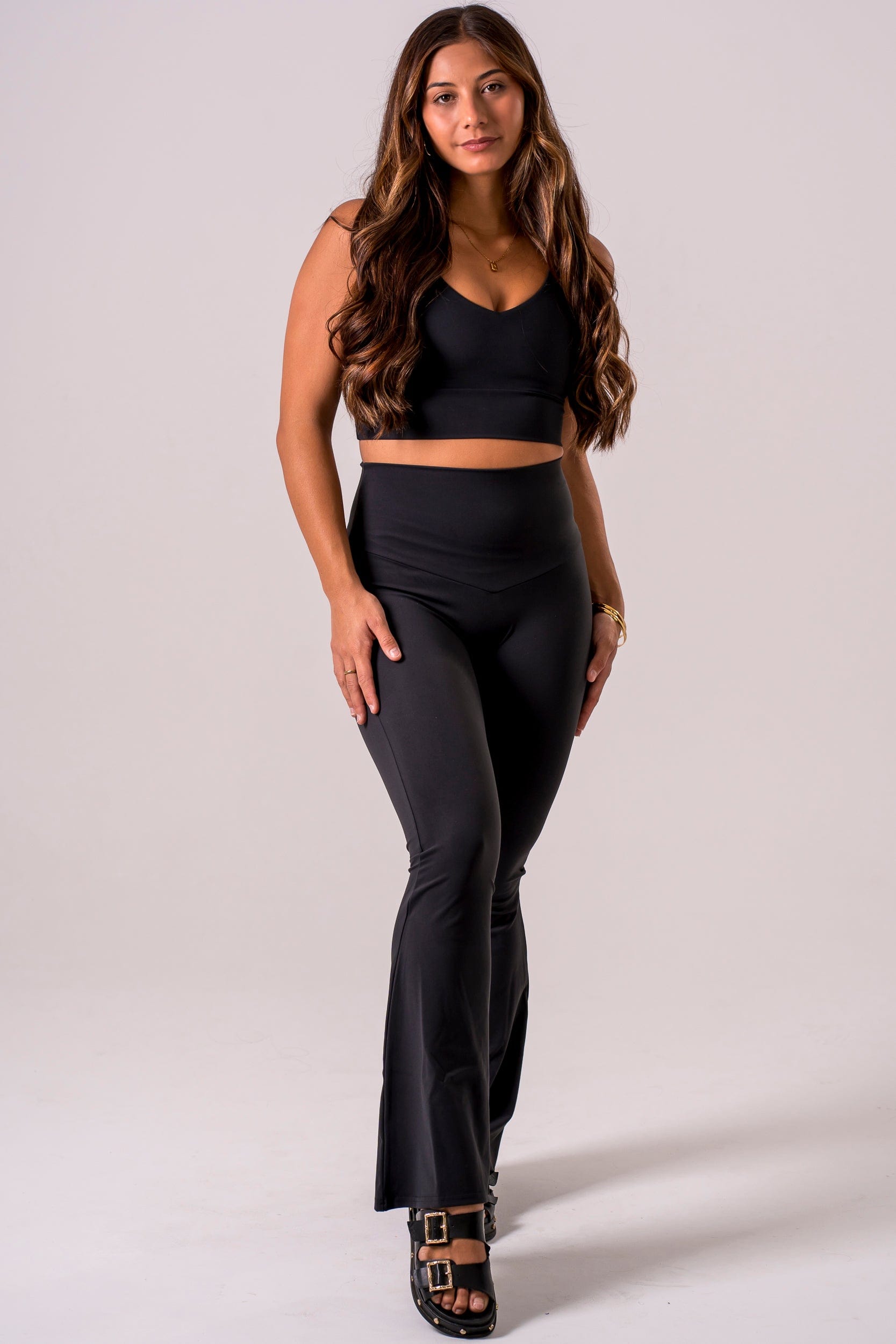 Black Luxe Pocket Bootleg Pants