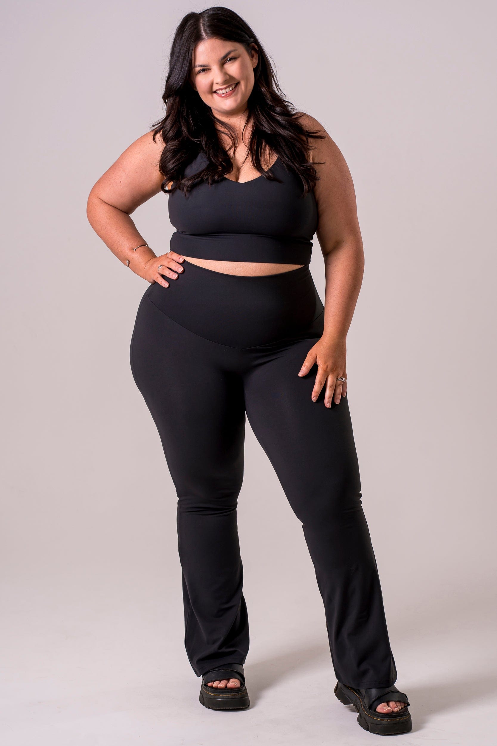 Black Luxe Pocket Bootleg Pants