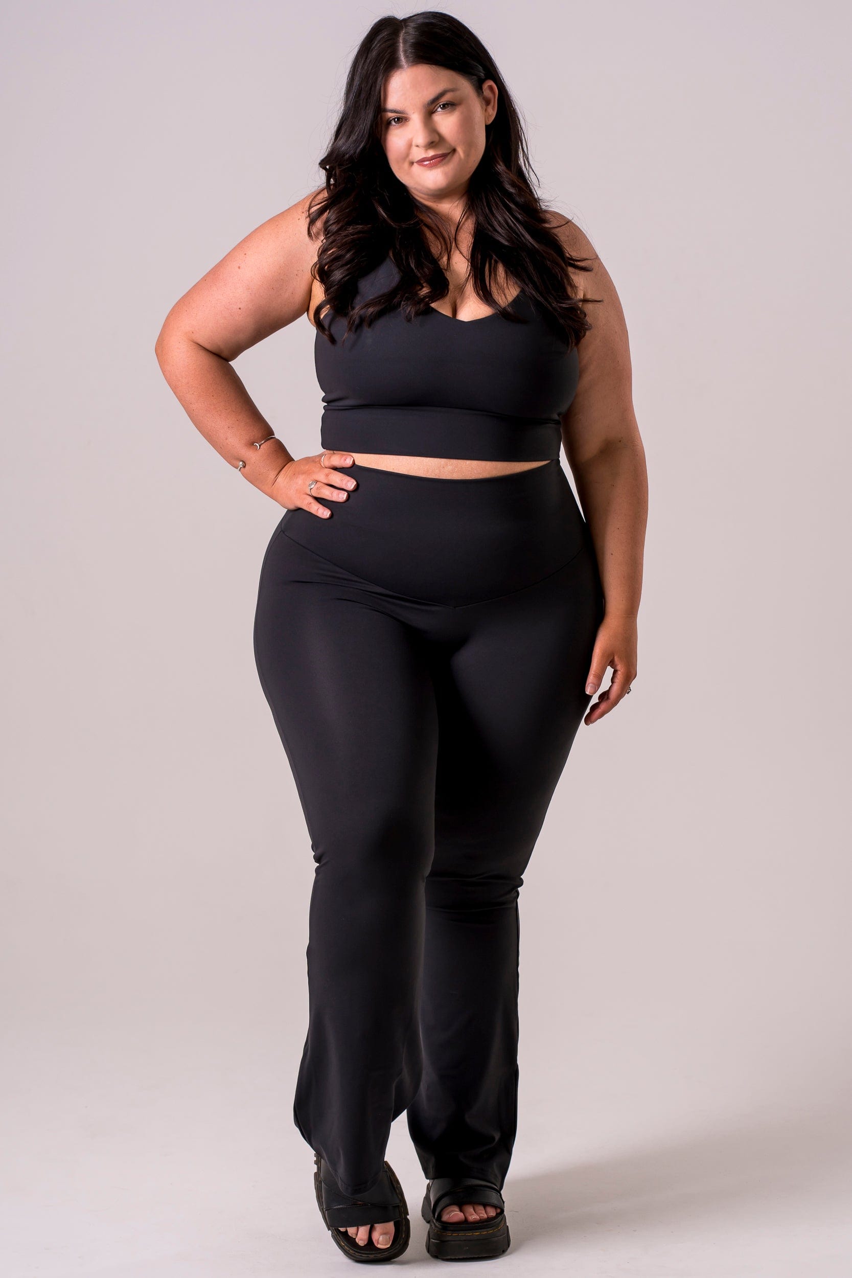 Black Luxe Pocket Bootleg Pants