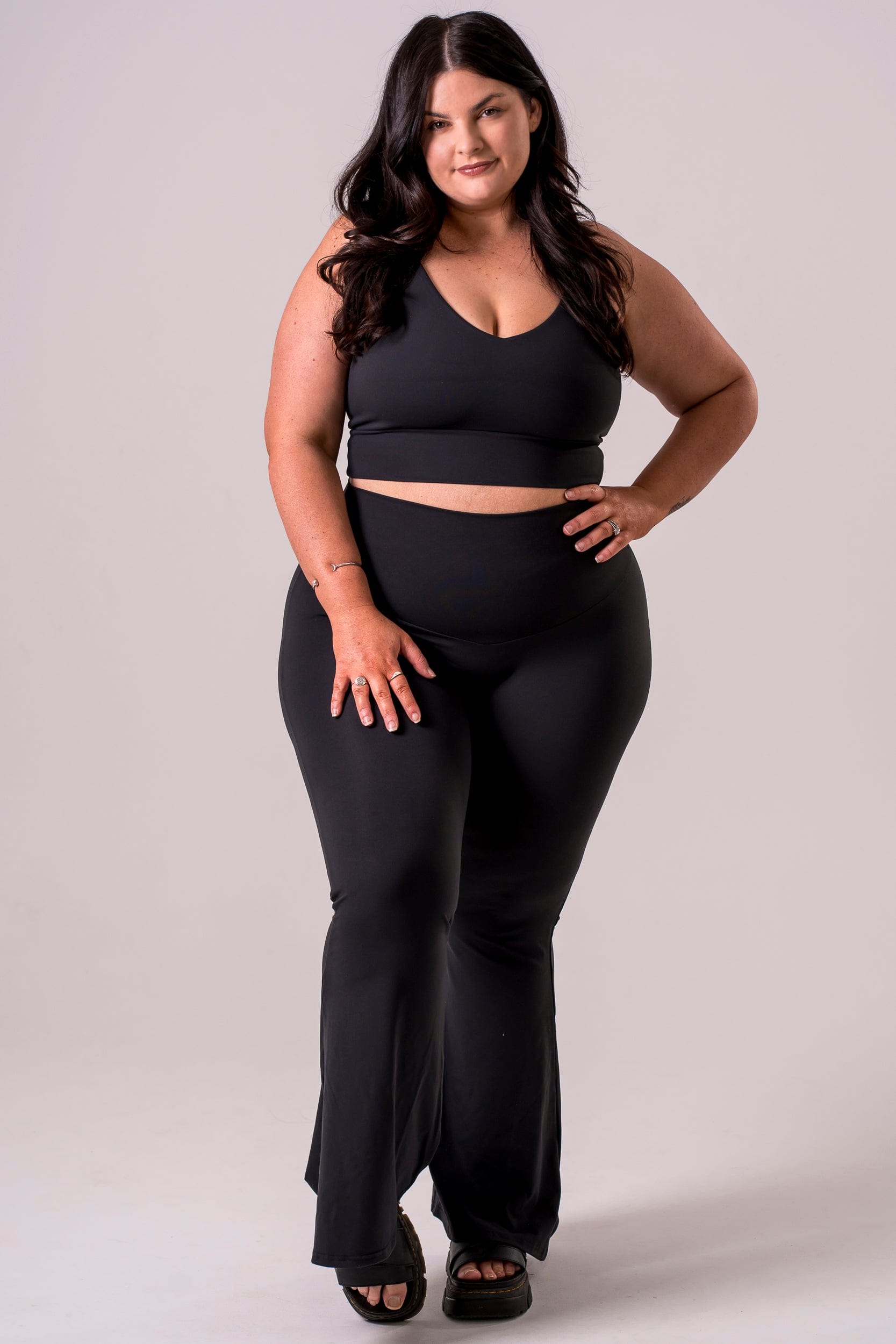 Black Luxe Pocket Yoga Pants