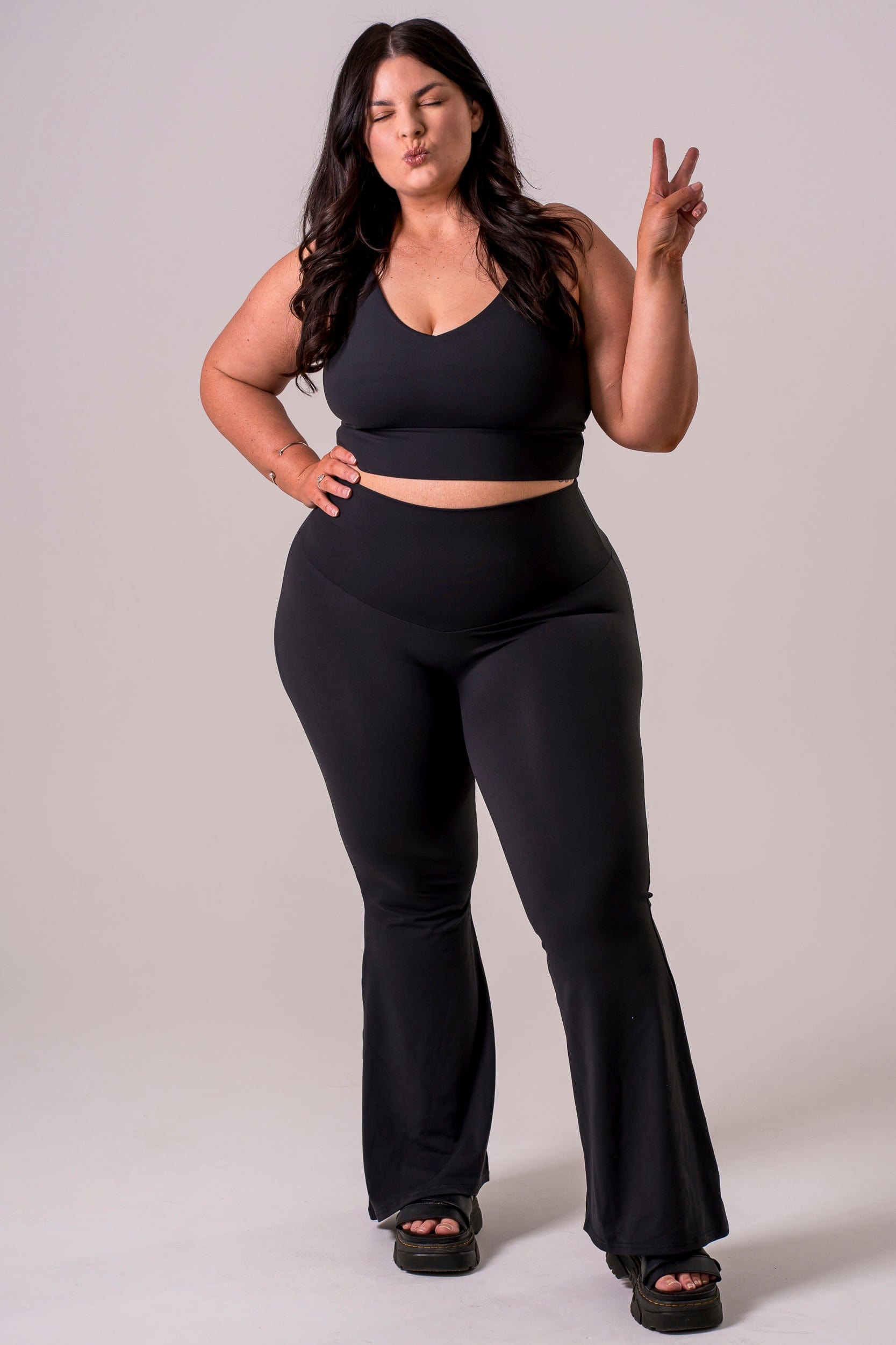 Black Luxe Pocket Yoga Pants