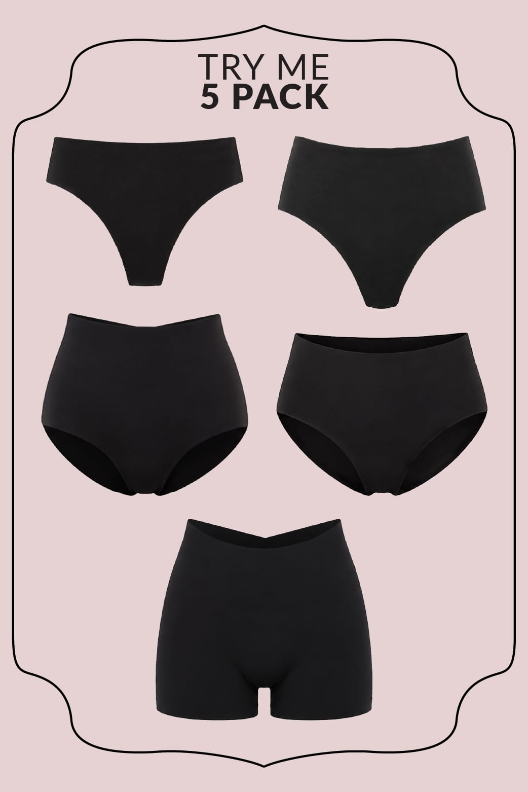 Black Luxe Underwear Try Me 5 Pack