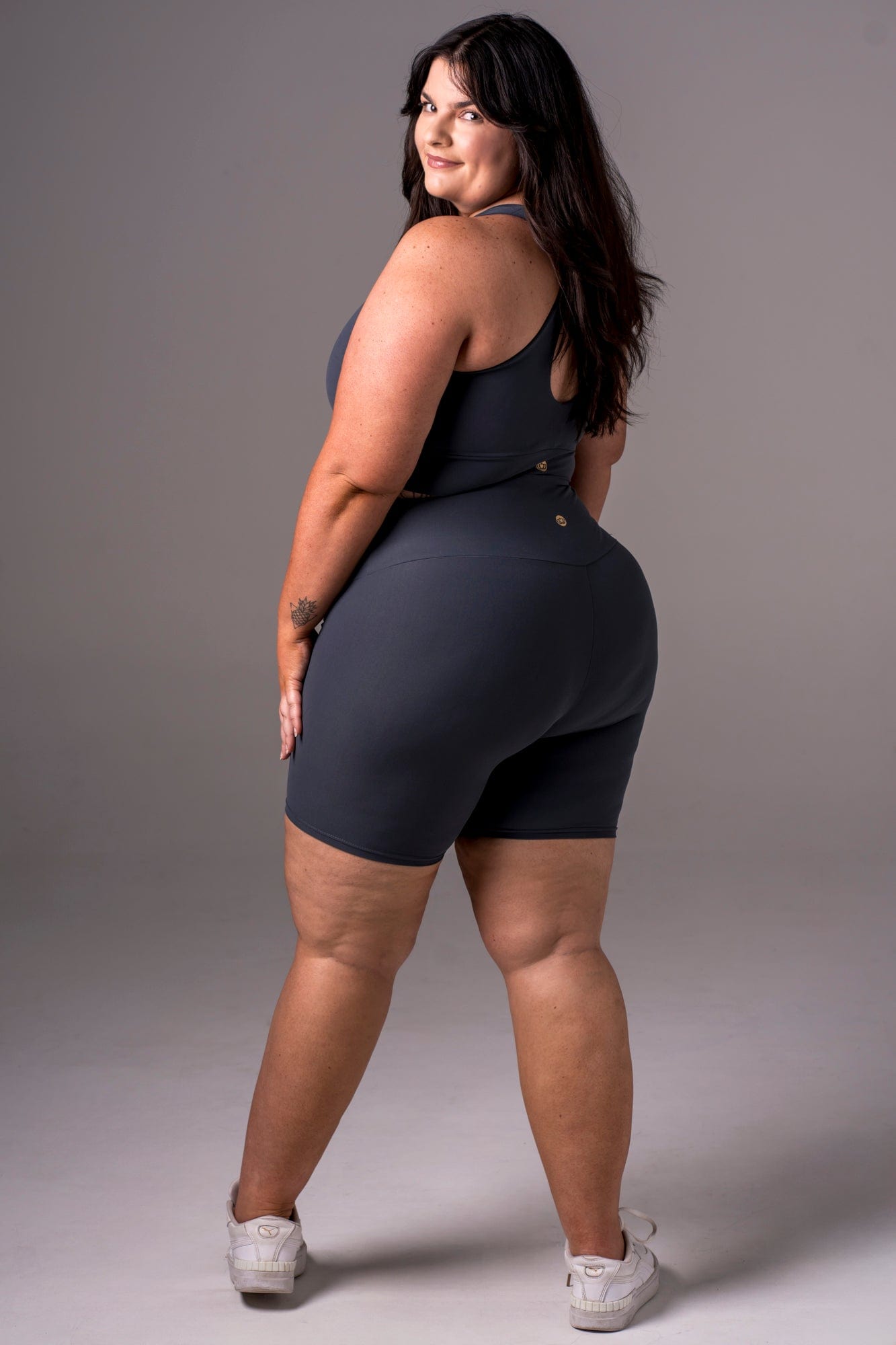 Charcoal Dynamic High Waisted Booty Shorts