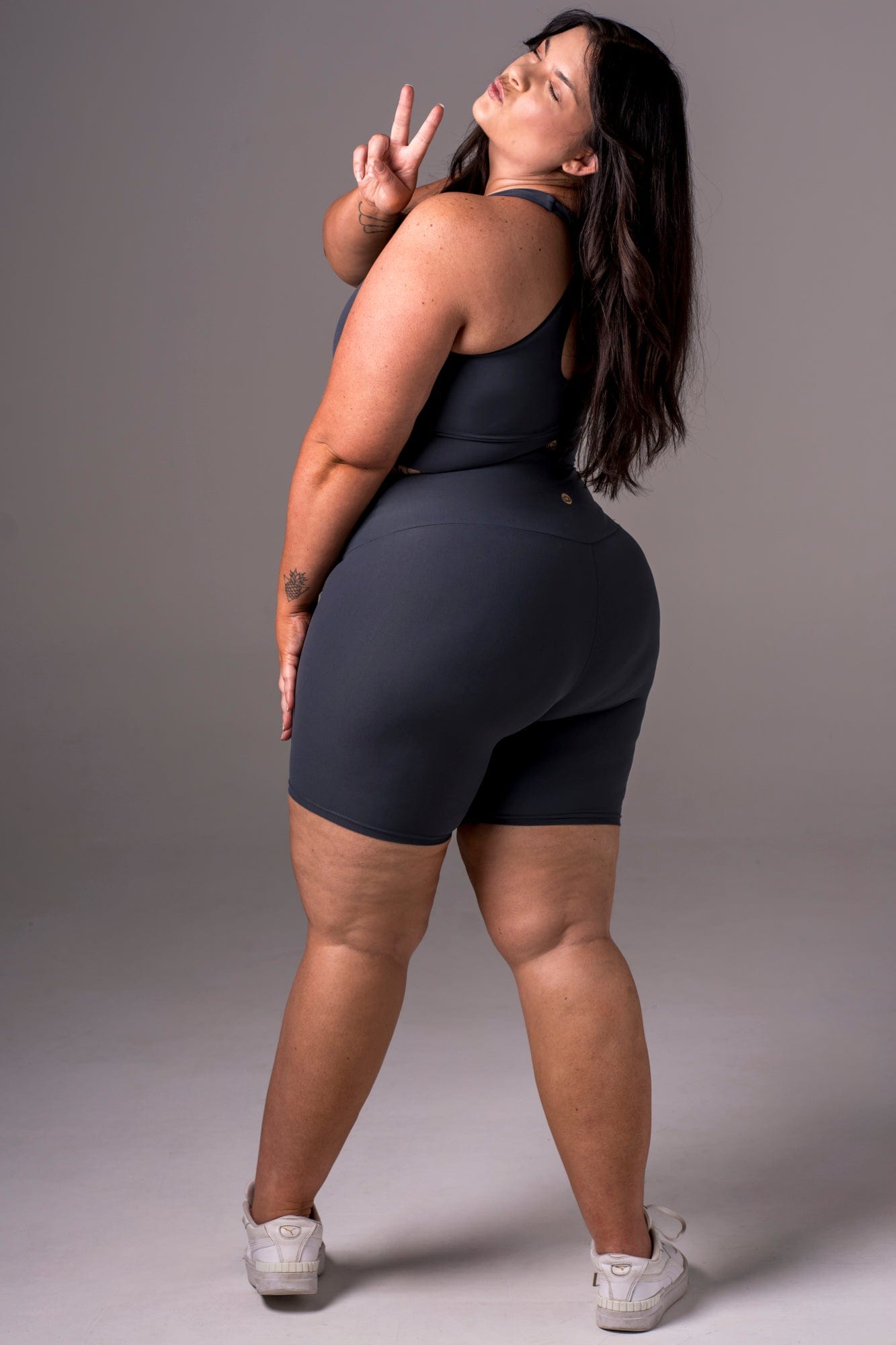 Charcoal Dynamic High Waisted Booty Shorts