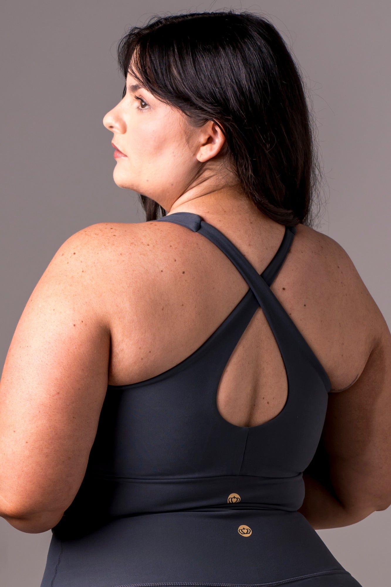 Charcoal Dynamic Sports Crop