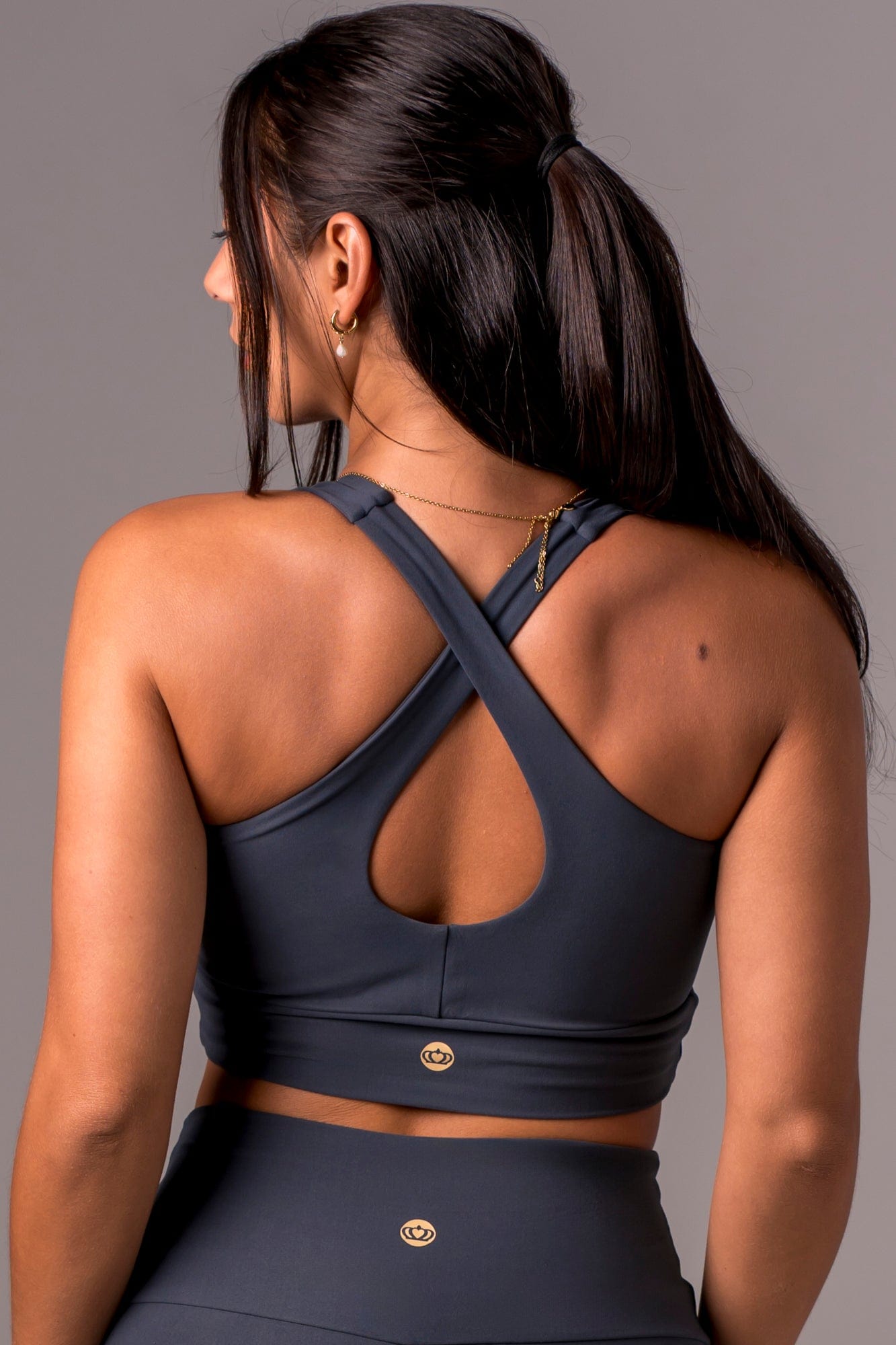 Charcoal Dynamic Sports Crop