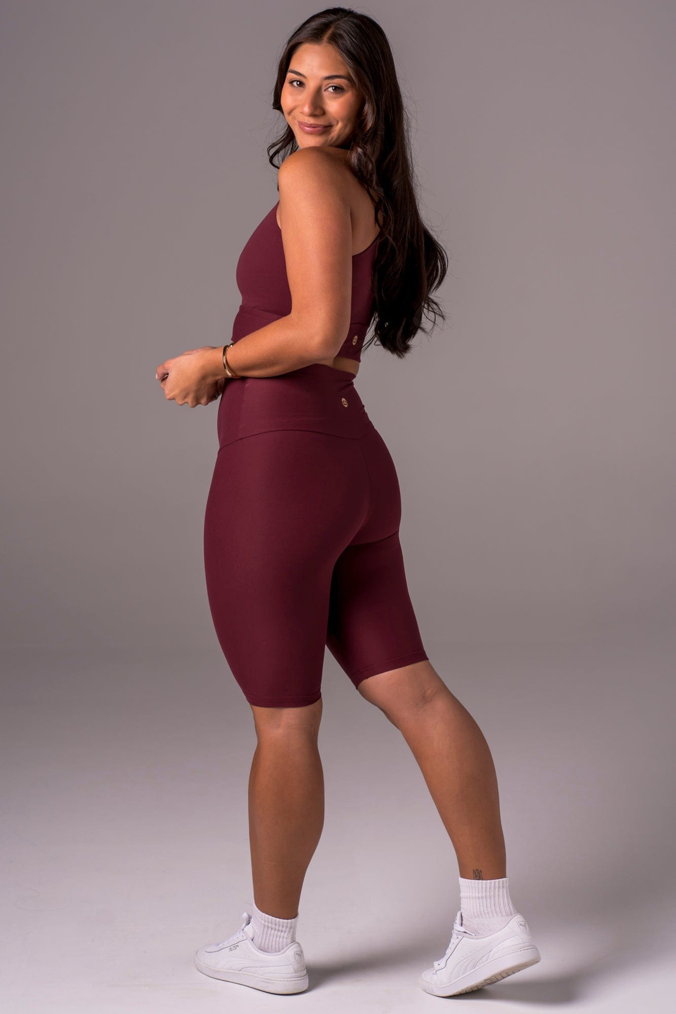 Cherry Cola Dynamic High Waisted Bike Shorts