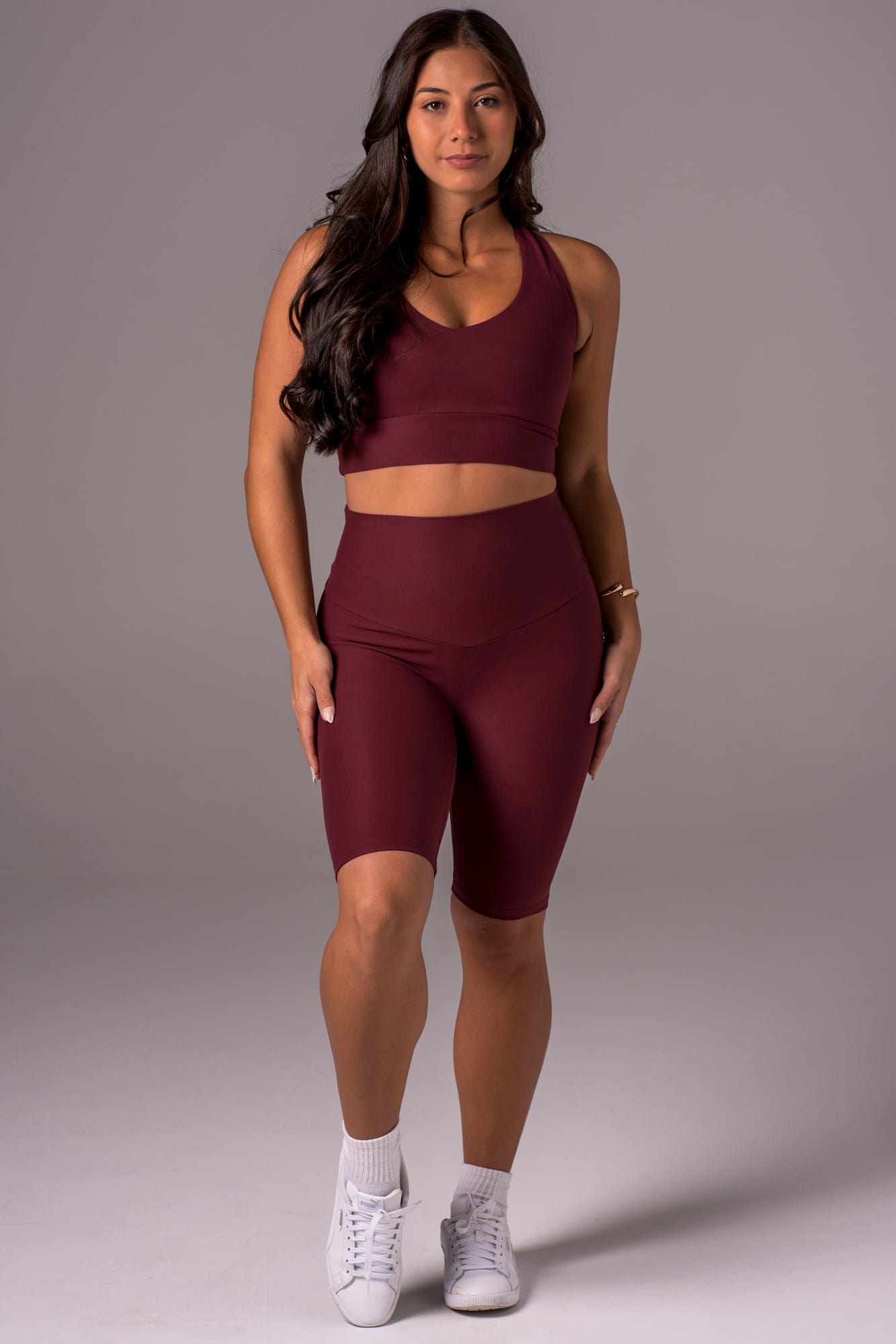 Cherry Cola Dynamic High Waisted Bike Shorts