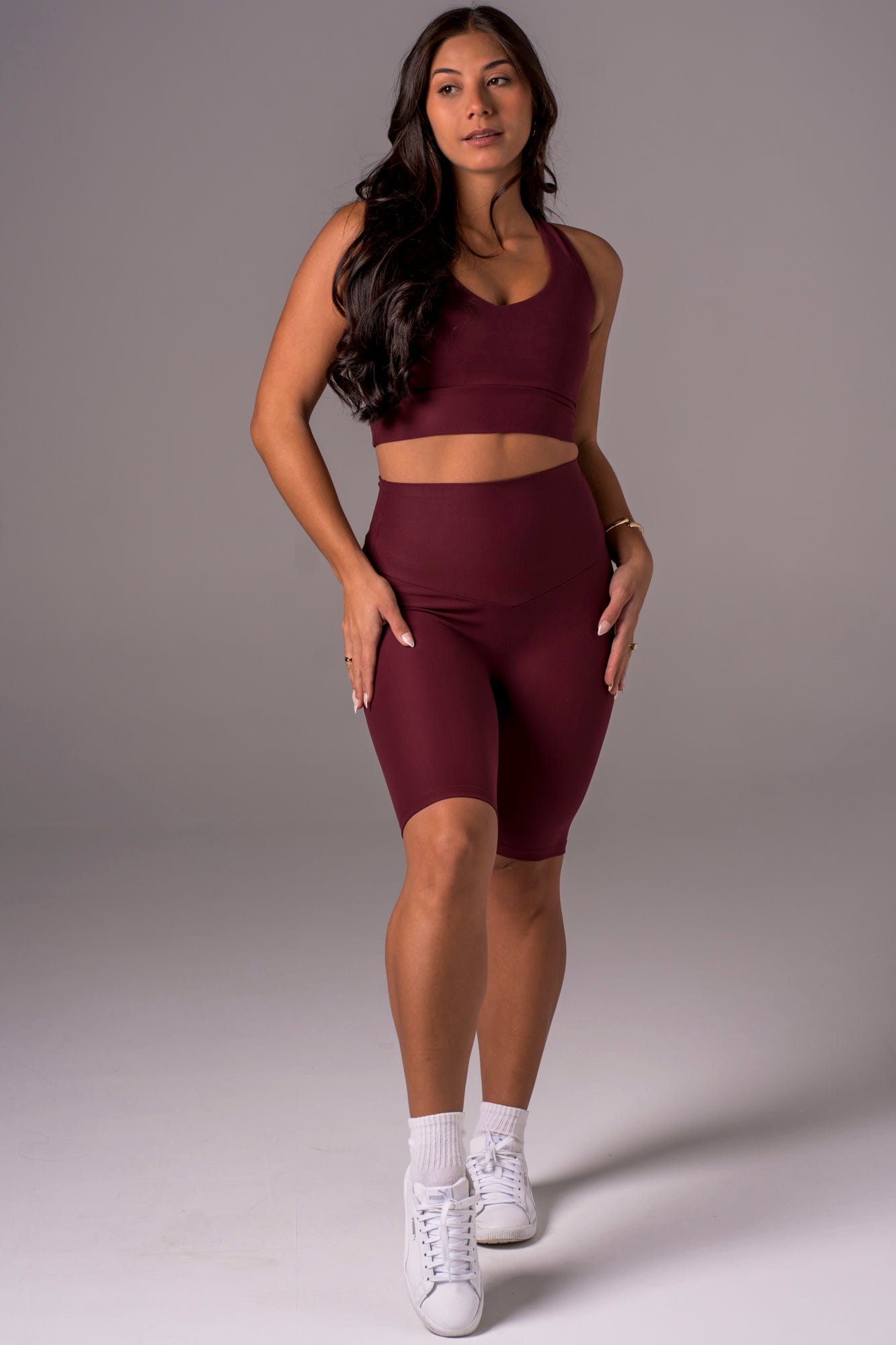 Cherry Cola Dynamic High Waisted Bike Shorts