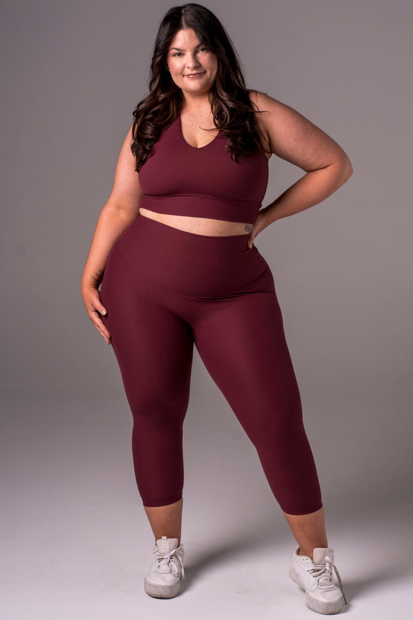 Cherry Cola Dynamic High Waisted Capri Leggings